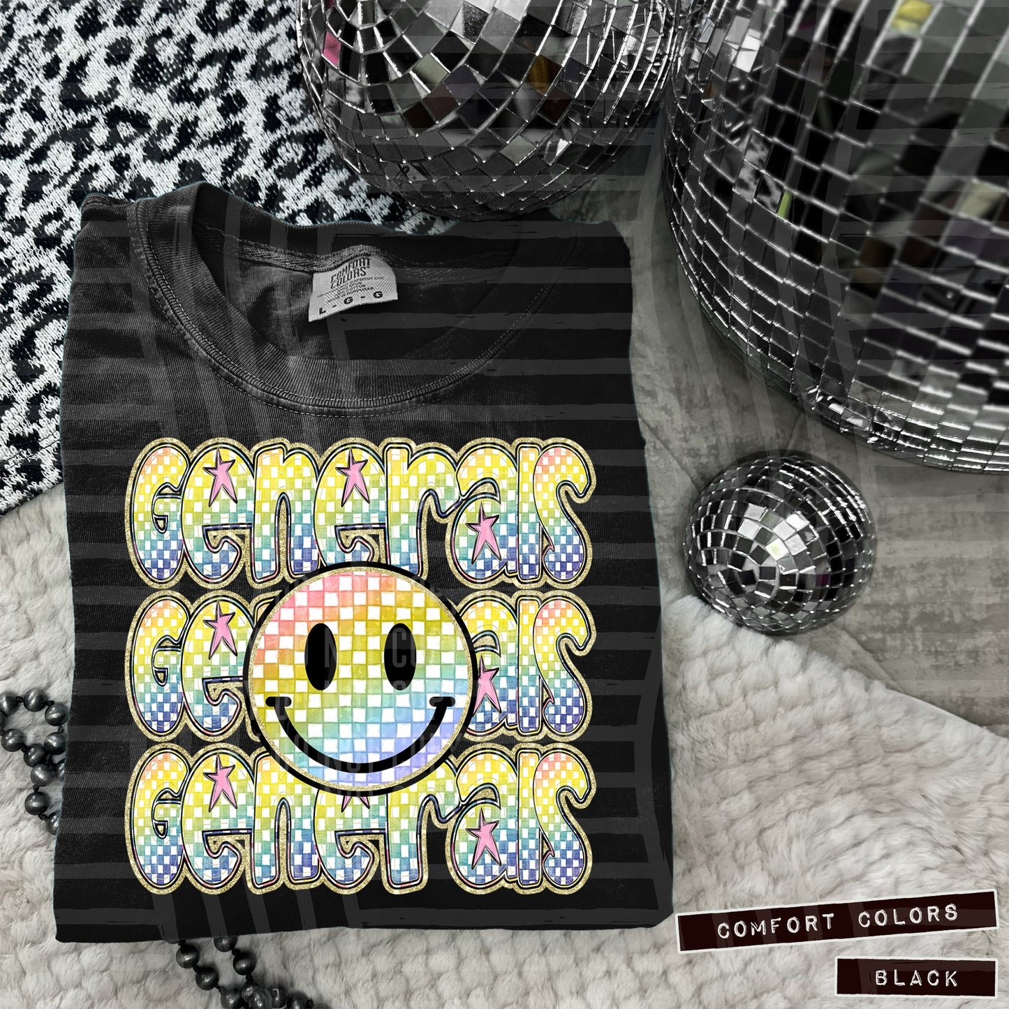 Rainbow Checker Happy Triple Stacked - Digital Download 300DPI PNG FILE