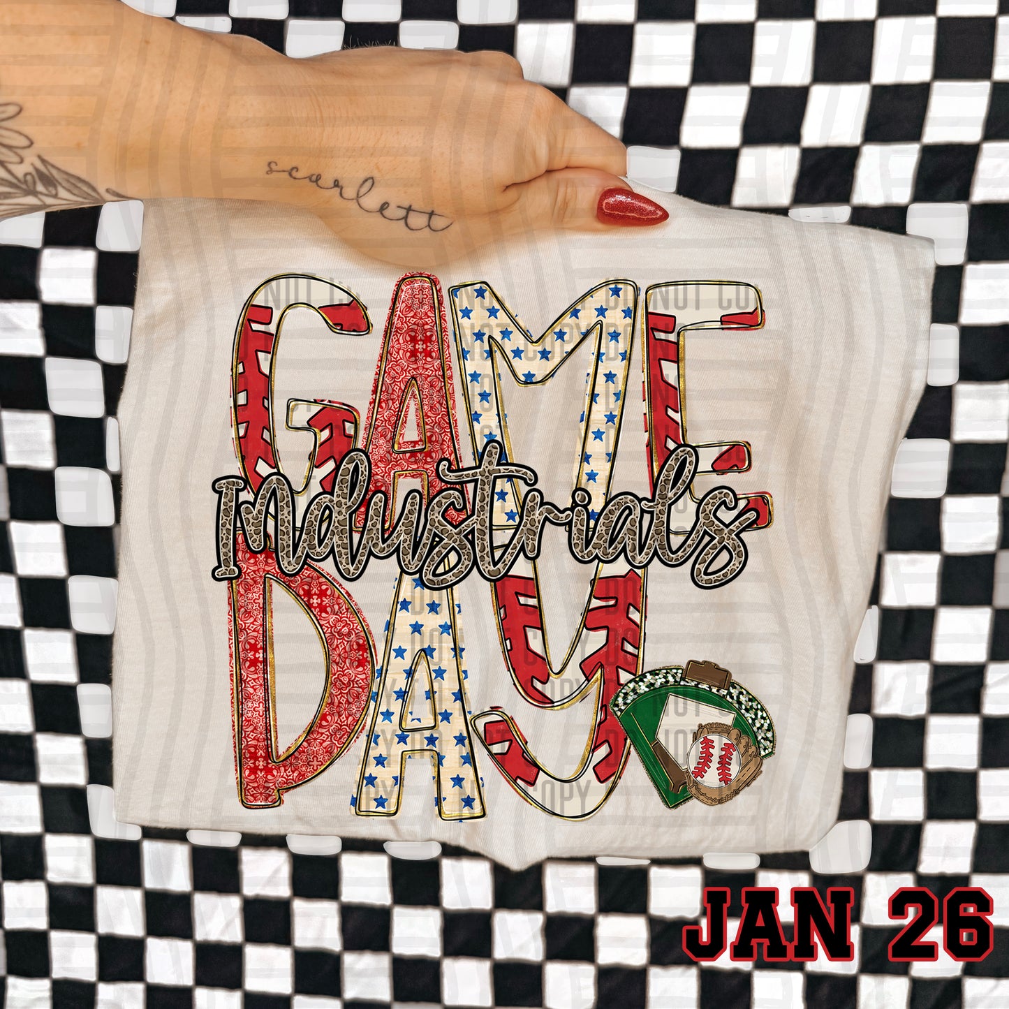 Game Day Baseball LEOPARD PRINT CENTER - Custom + DROPDOWN - 300 DPI digital download
