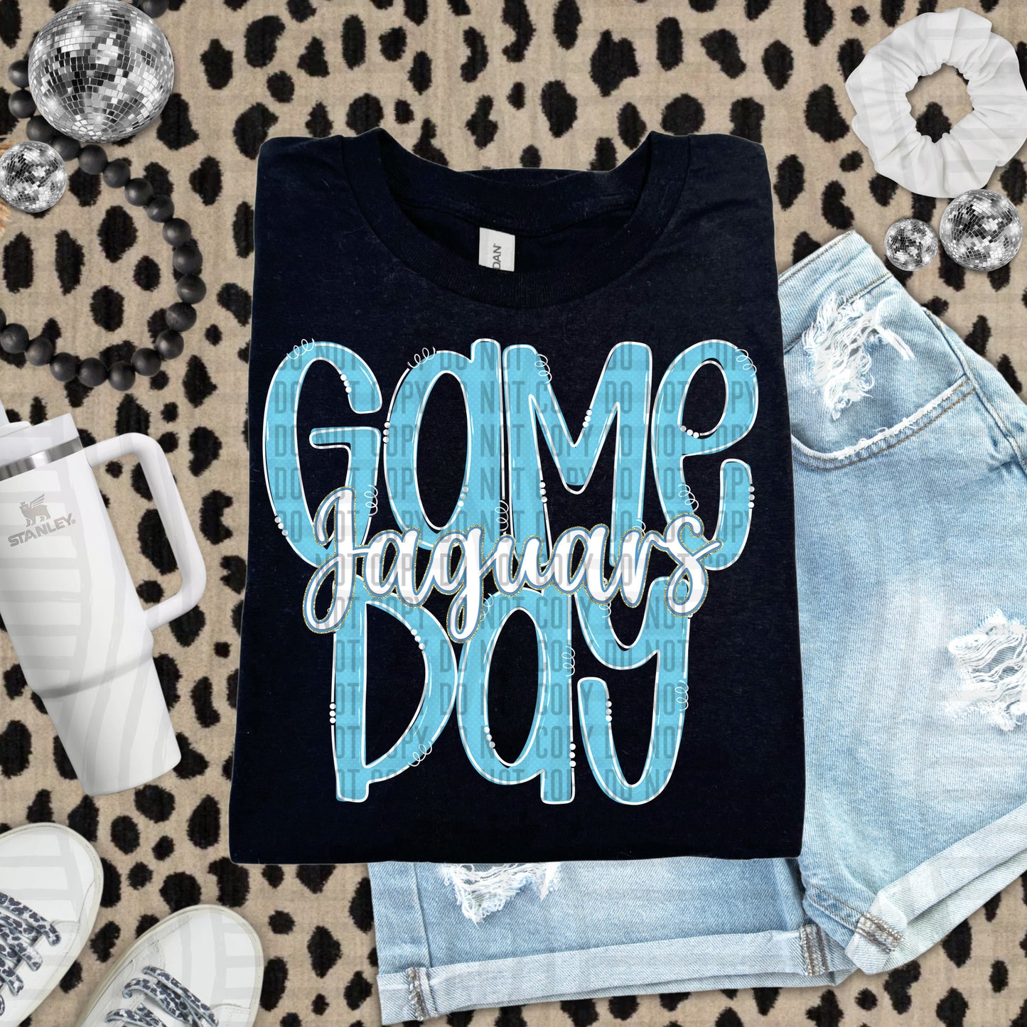 Bright Blue - GAME DAY Doodles - 300 dpi Digital Download