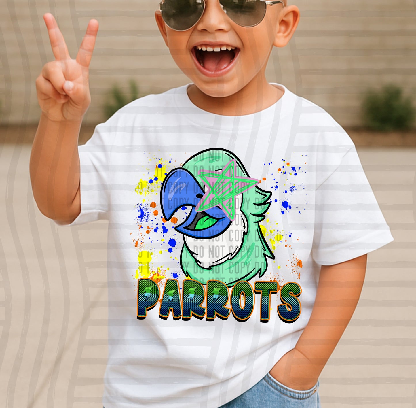 Paint Splatter STARRY EYED mascots blue/green/orange -  Digital Download 300DPI PNG FILE