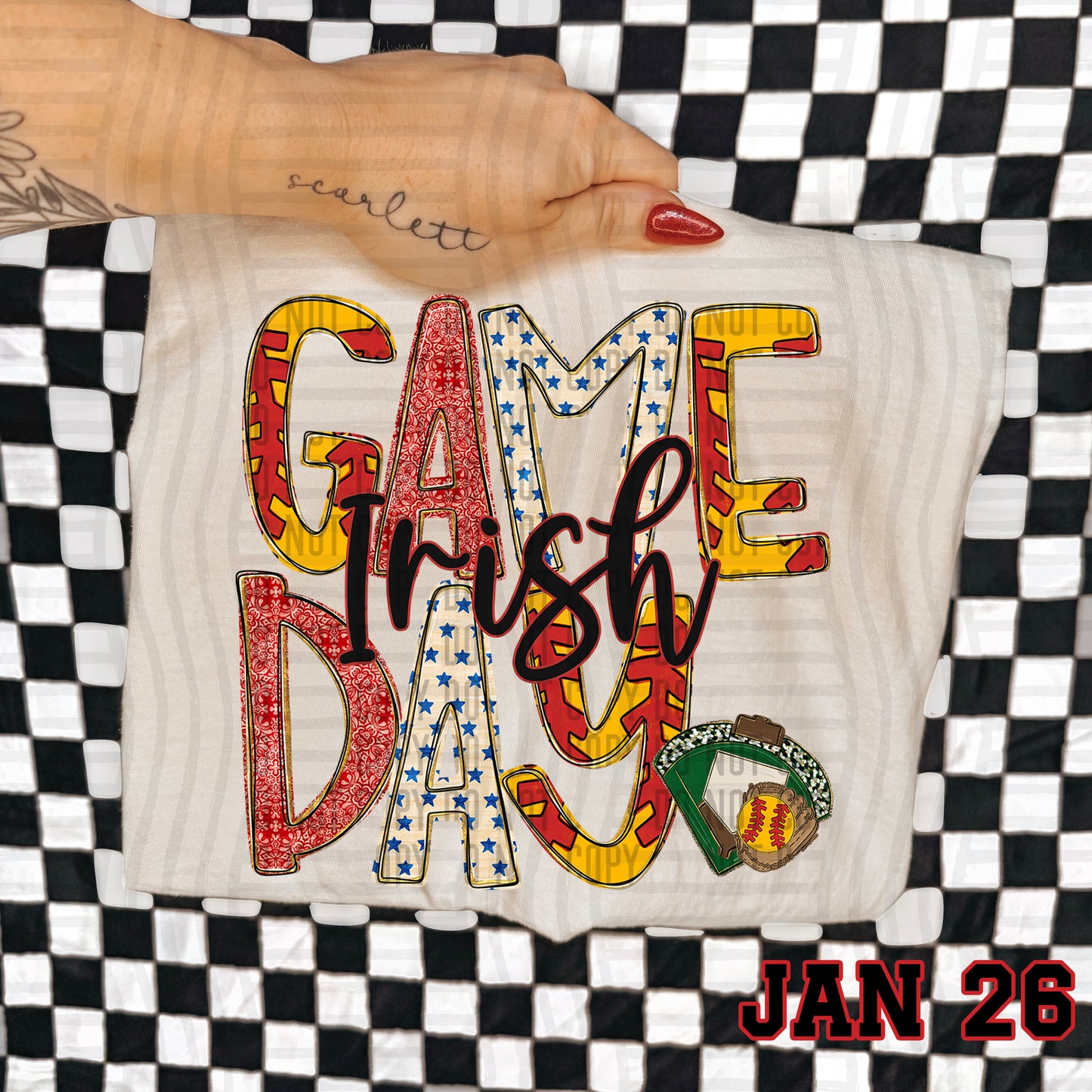 Game Day Softball- Custom + DROPDOWN - 300 DPI digital download