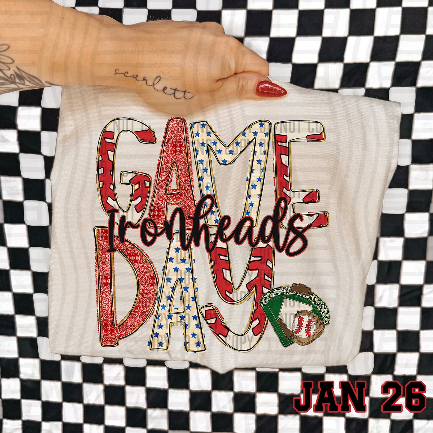 Game Day BASEBALL- Custom + DROPDOWN - 300 DPI digital download
