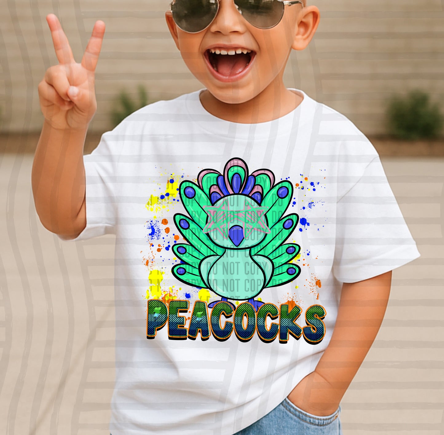 Paint Splatter STARRY EYED mascots blue/green/orange -  Digital Download 300DPI PNG FILE