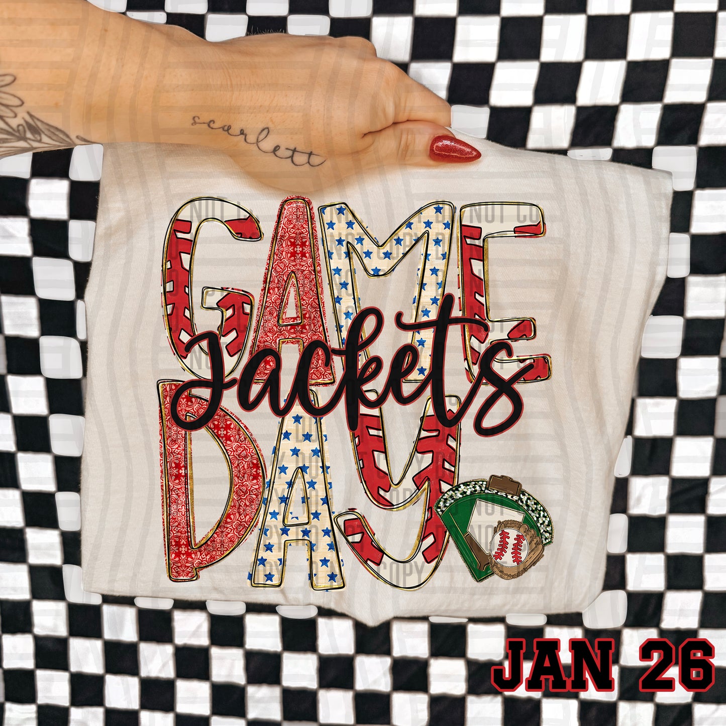 Game Day BASEBALL- Custom + DROPDOWN - 300 DPI digital download