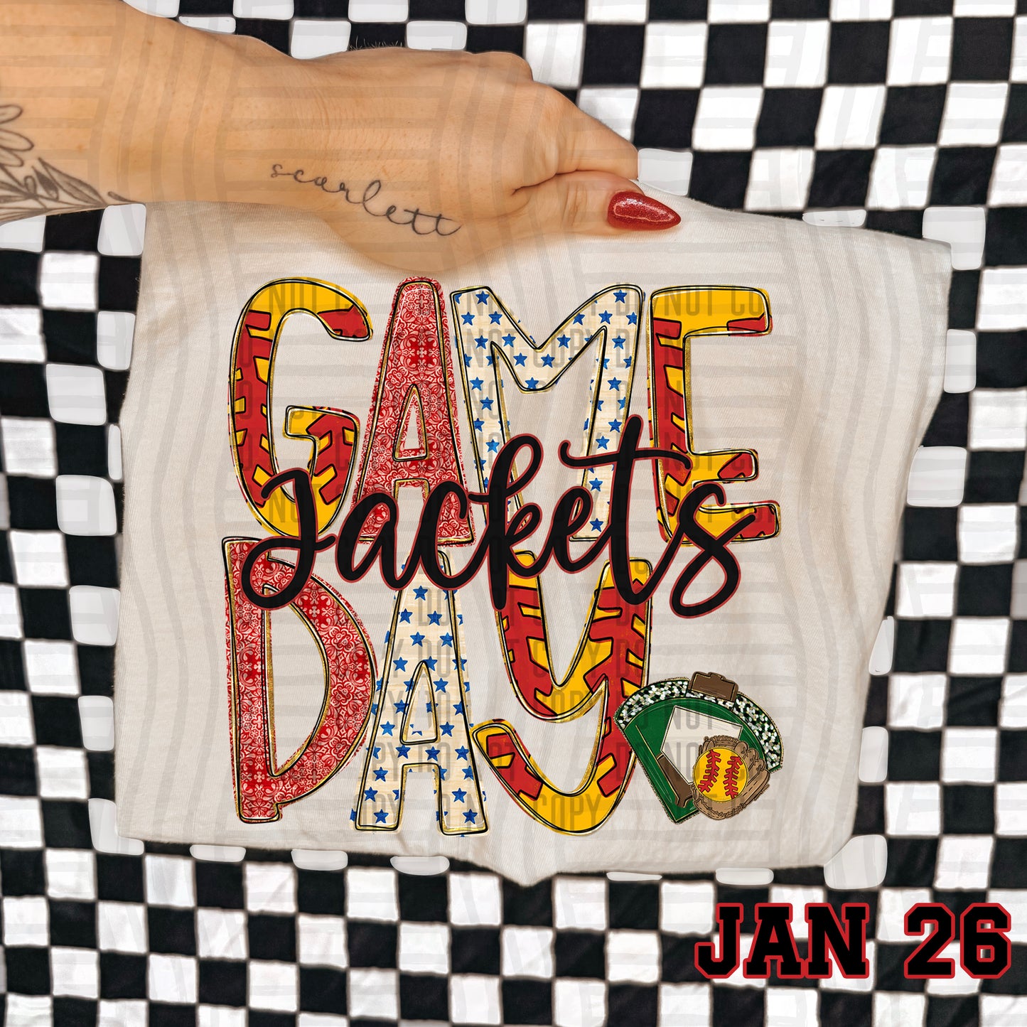 Game Day Softball- Custom + DROPDOWN - 300 DPI digital download