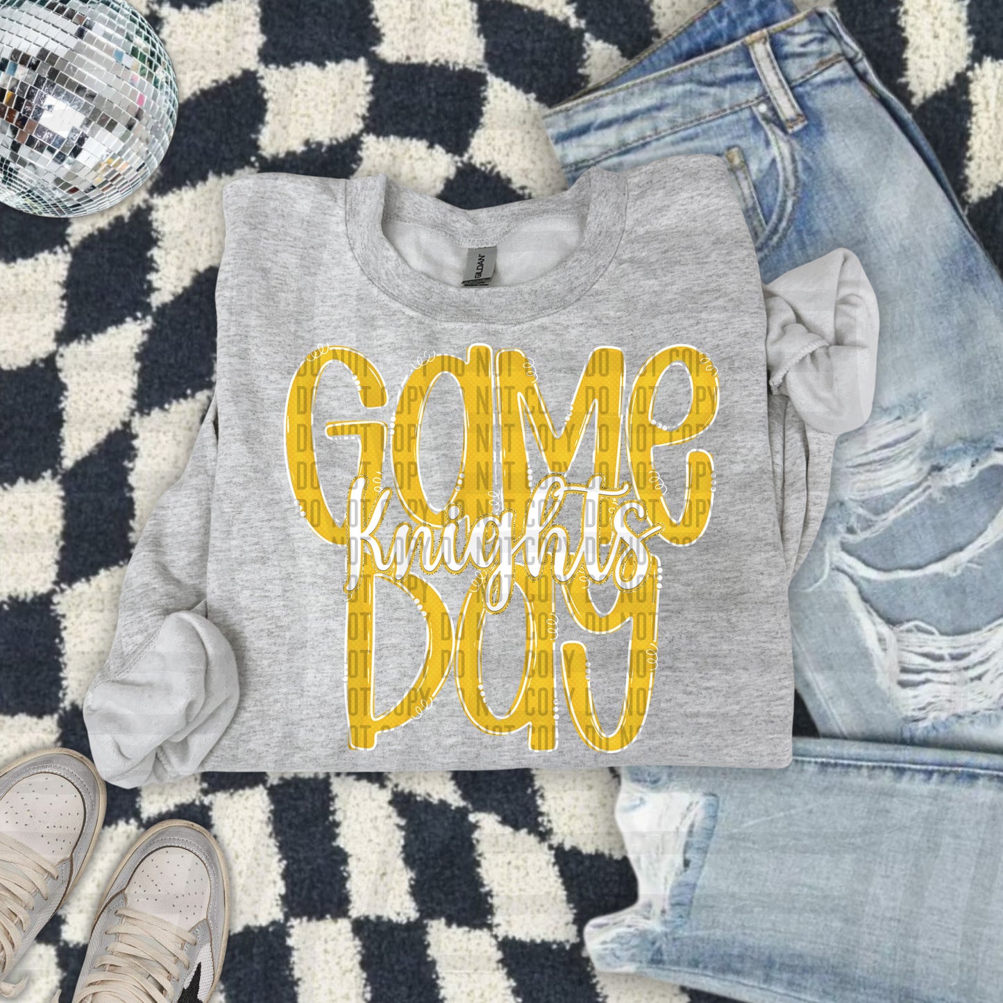 Yellow - GAME DAY Doodles - 300 dpi Digital Download