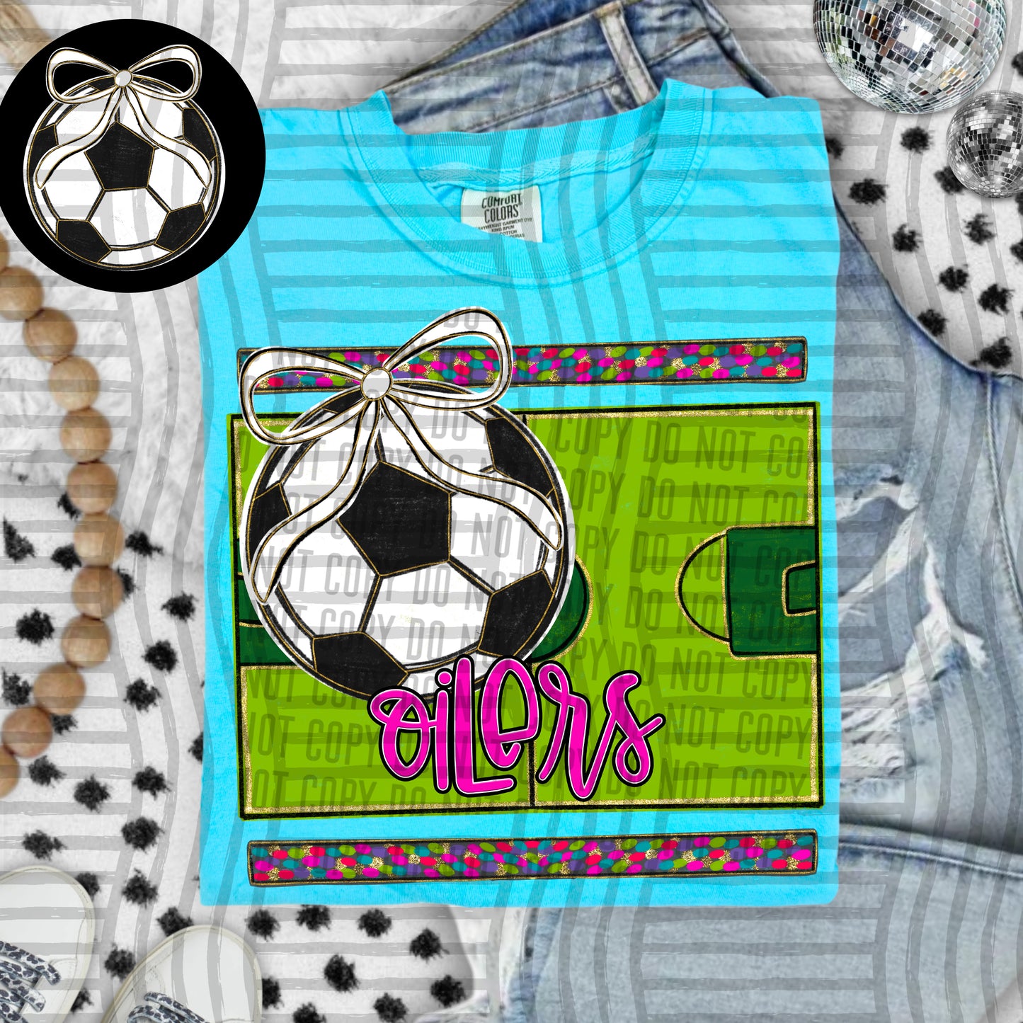 Preppy Soccer Field -optional pocket + Custom + Dropdown - 300 dpi Digital Download
