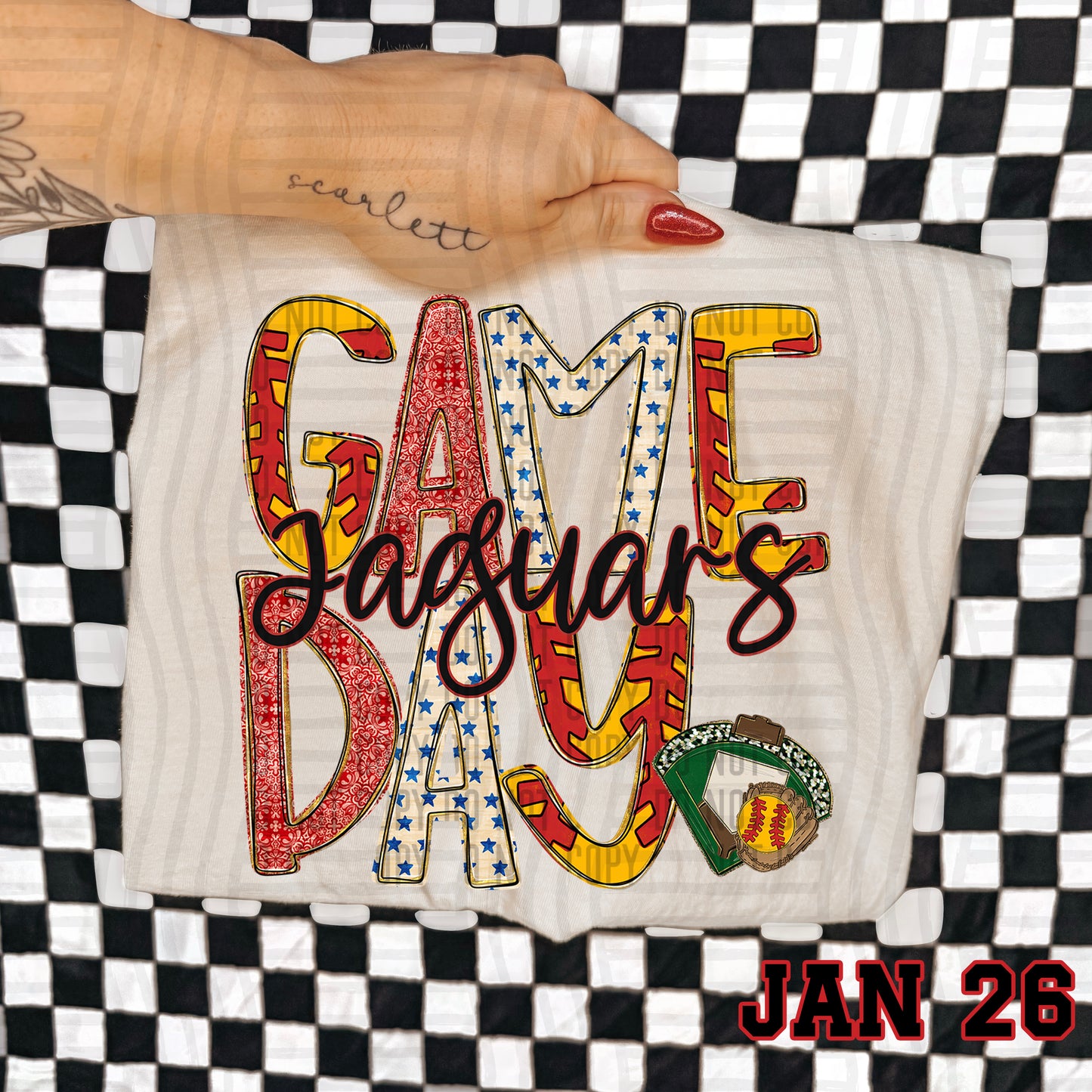 Game Day Softball- Custom + DROPDOWN - 300 DPI digital download