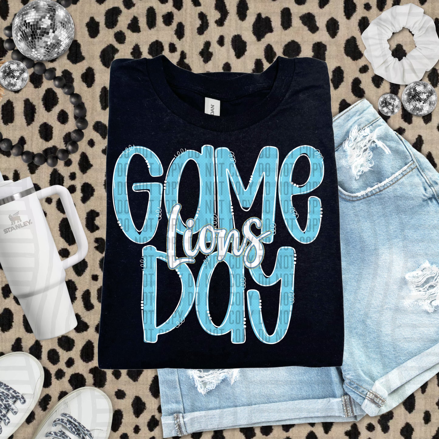 Bright Blue - GAME DAY Doodles - 300 dpi Digital Download