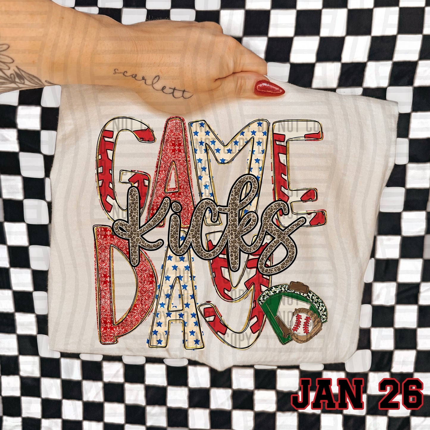 Game Day Baseball LEOPARD PRINT CENTER - Custom + DROPDOWN - 300 DPI digital download