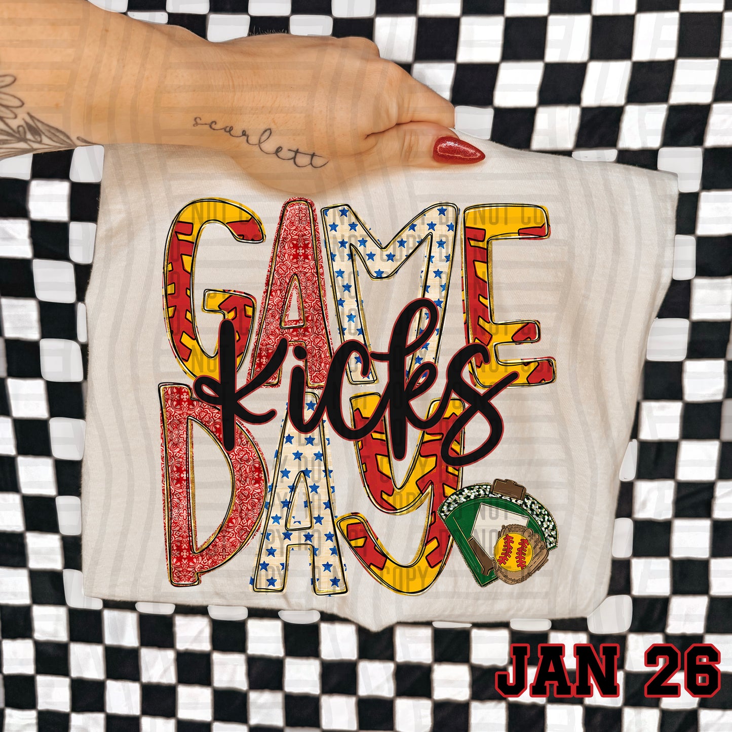 Game Day Softball- Custom + DROPDOWN - 300 DPI digital download