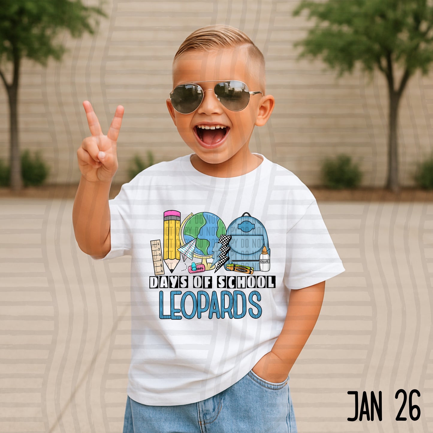 100 days of school (Boyish) - Custom + DROPDOWN - 300 DPI digital download