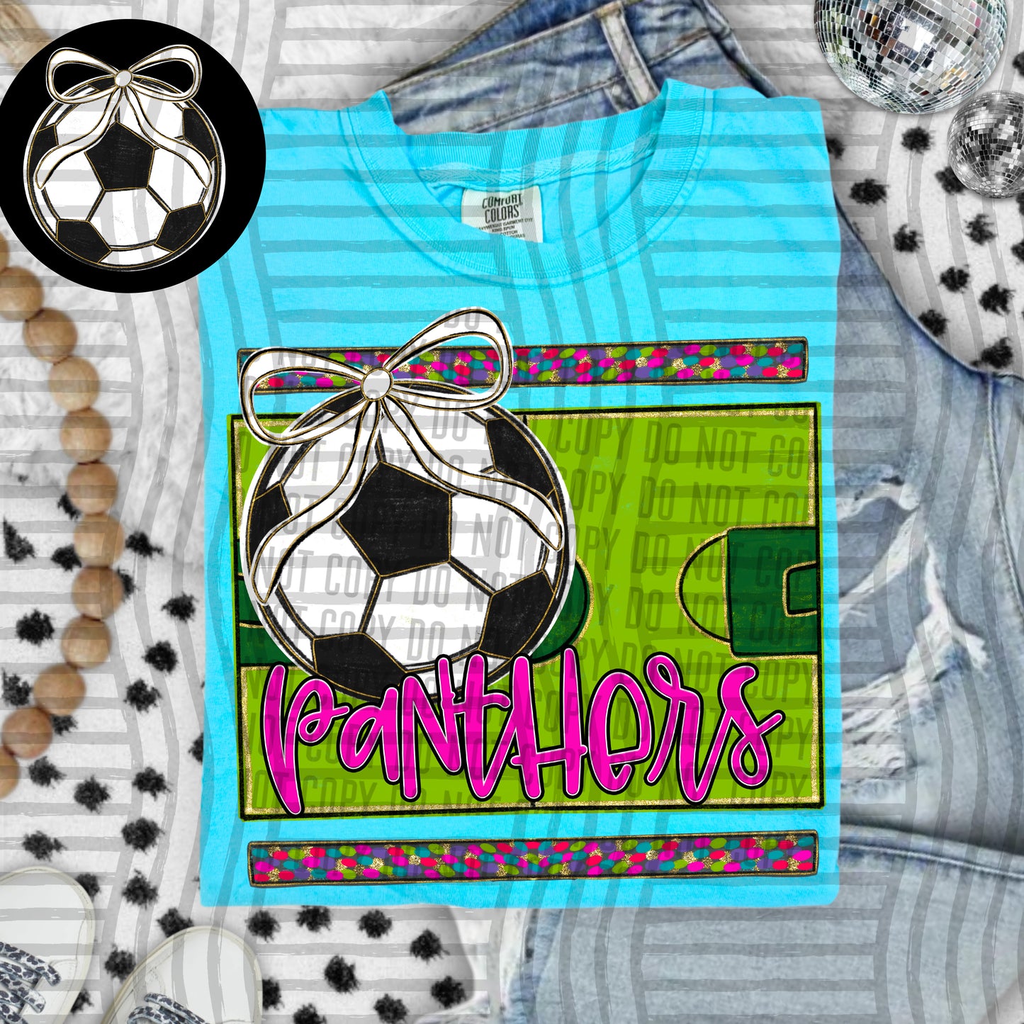 Preppy Soccer Field -optional pocket + Custom + Dropdown - 300 dpi Digital Download