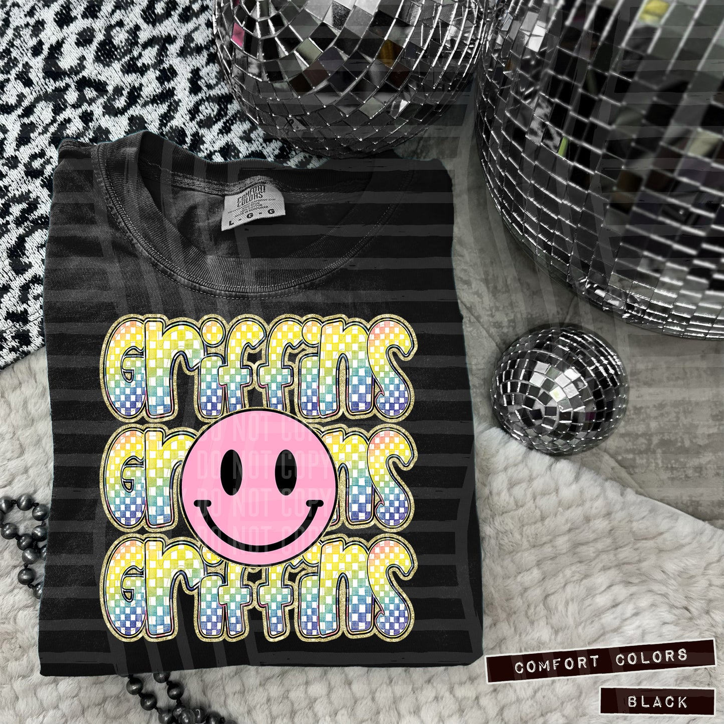 Rainbow Checker Pink Happy Triple Stacked - Digital Download 300DPI PNG FILE