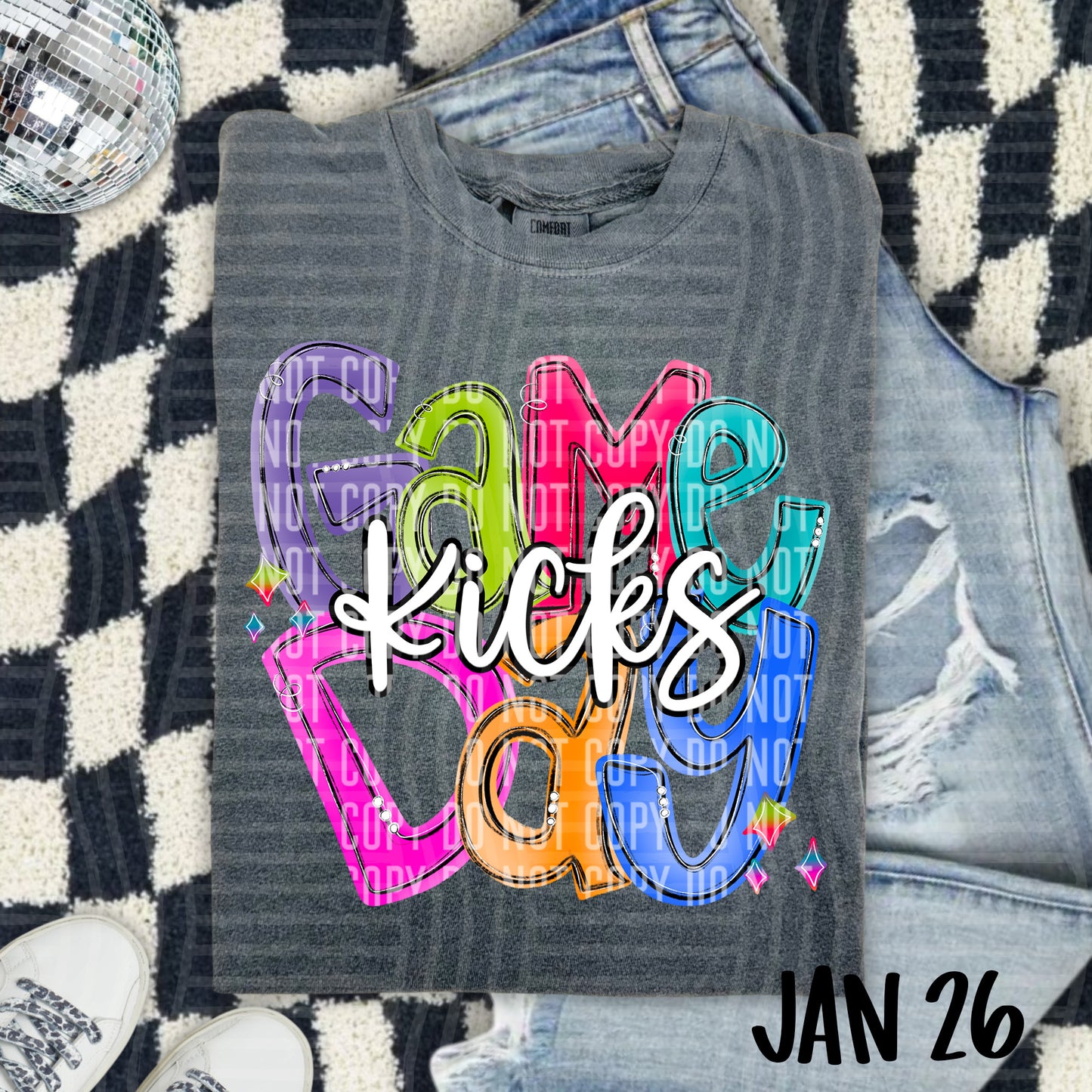 Hand Lettered Bright Preppy Game Day  - Custom + DROPDOWN - 300 DPI digital download