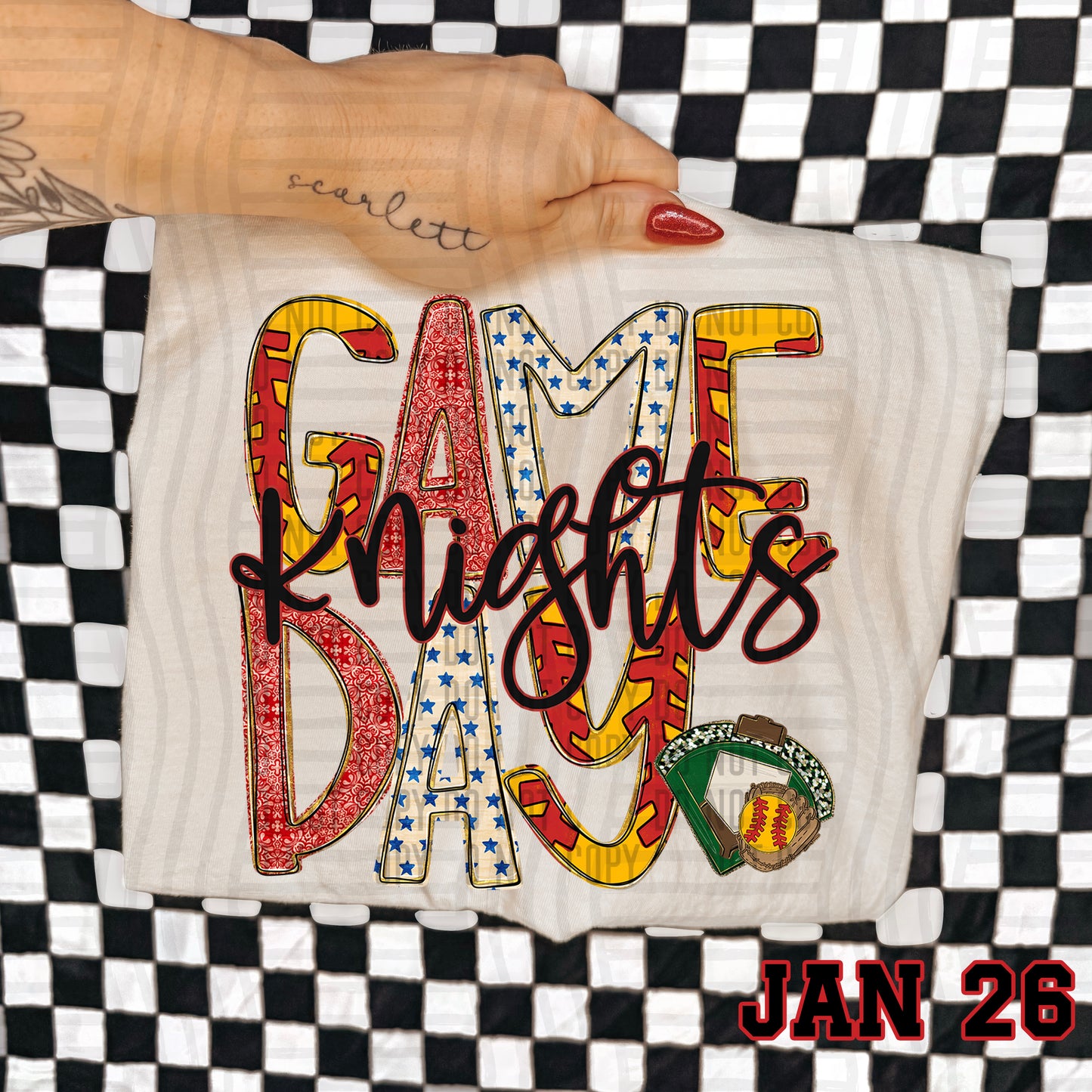 Game Day Softball- Custom + DROPDOWN - 300 DPI digital download