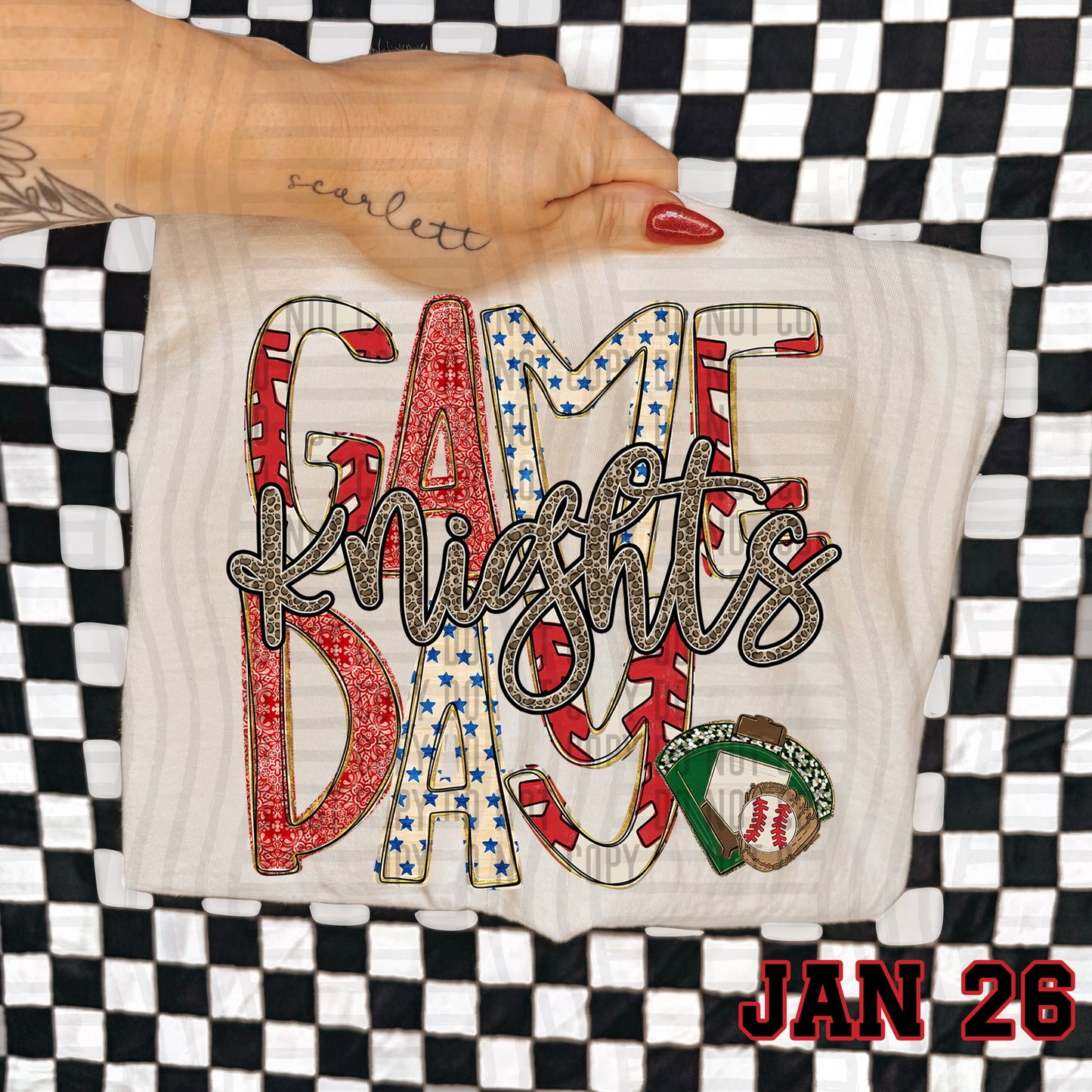 Game Day Baseball LEOPARD PRINT CENTER - Custom + DROPDOWN - 300 DPI digital download