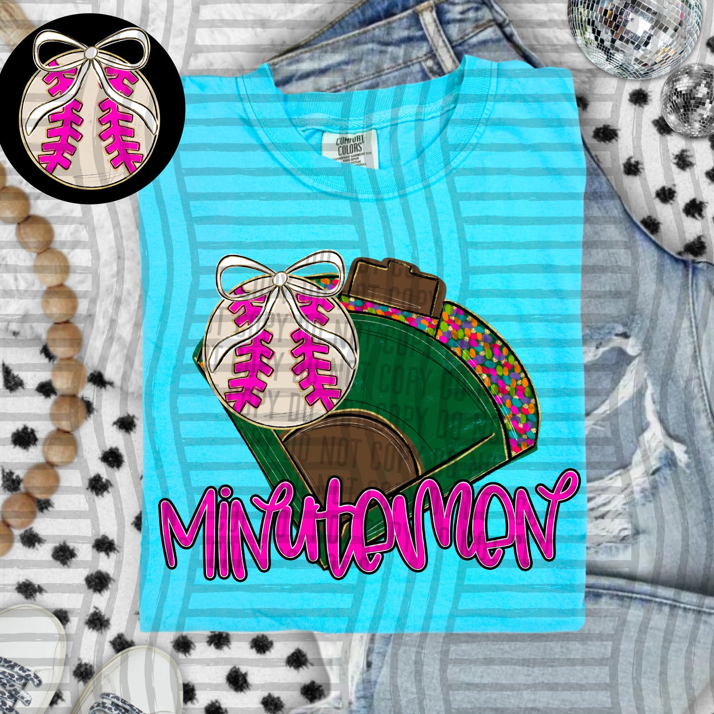 Preppy Baseball Field -optional pocket + Custom + Dropdown - 300 dpi Digital Download