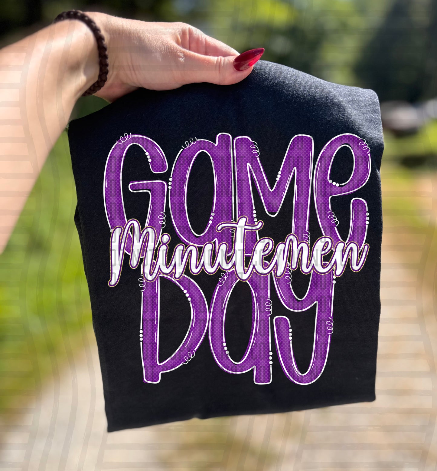 Purple - GAME DAY Doodles - 300 dpi Digital Download