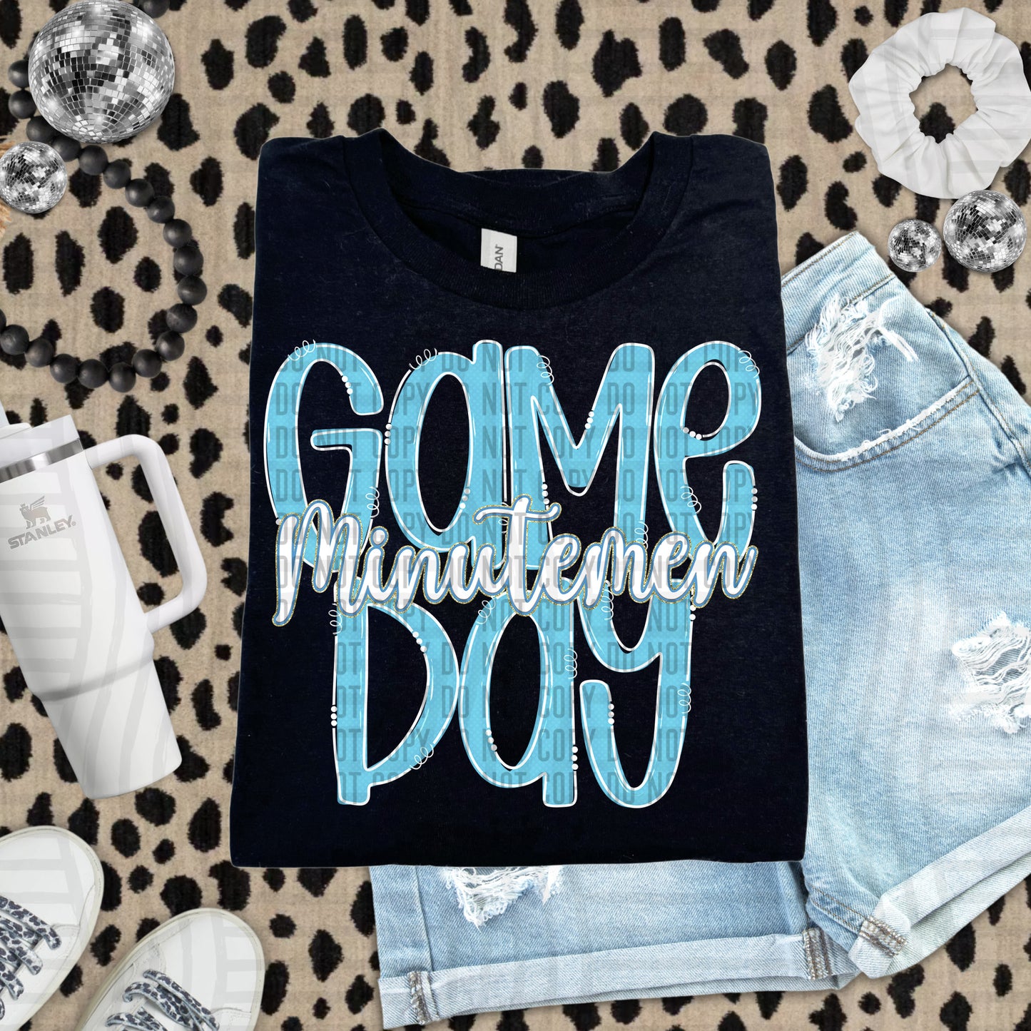 Bright Blue - GAME DAY Doodles - 300 dpi Digital Download