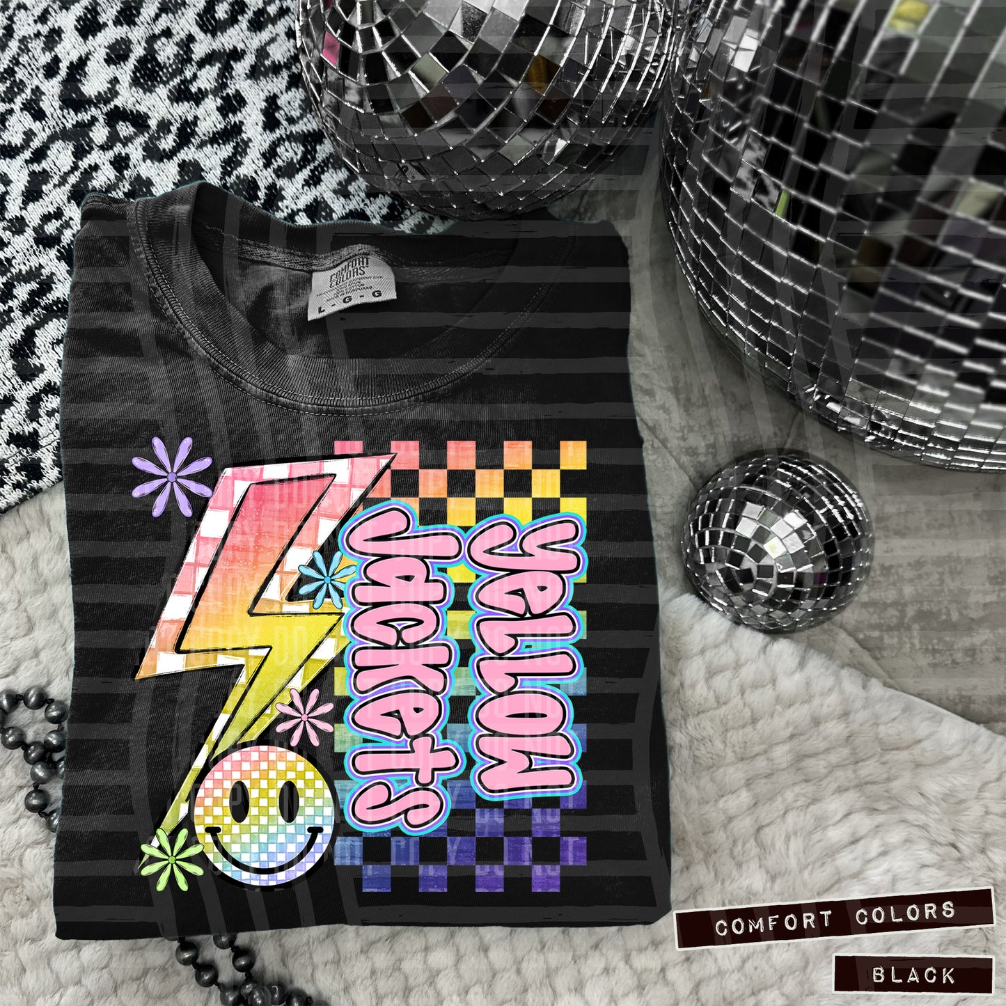 Sideways Rainbow Checker Bolt Happy Mascots Dropdown - Digital Download 300DPI PNG FILE