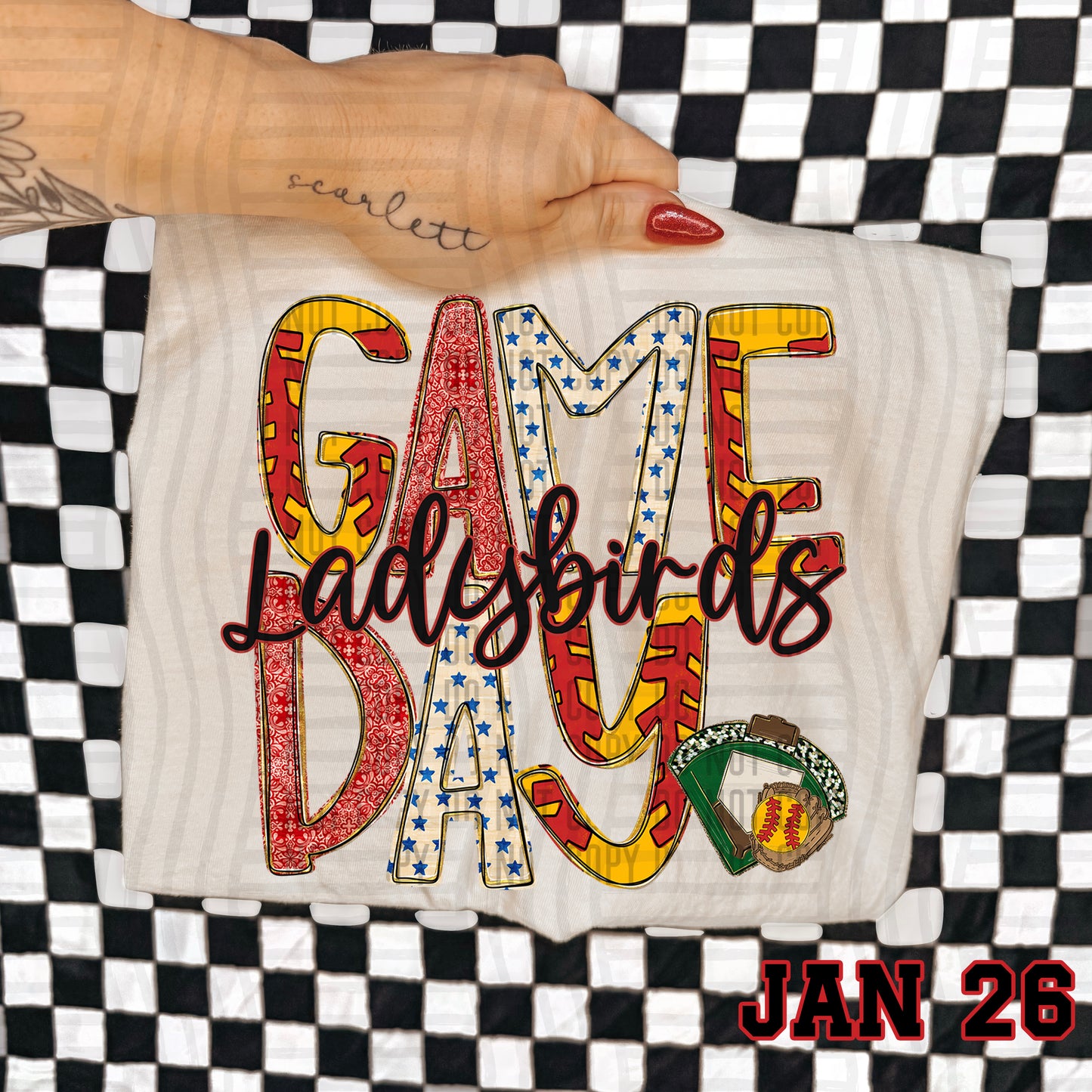 Game Day Softball- Custom + DROPDOWN - 300 DPI digital download
