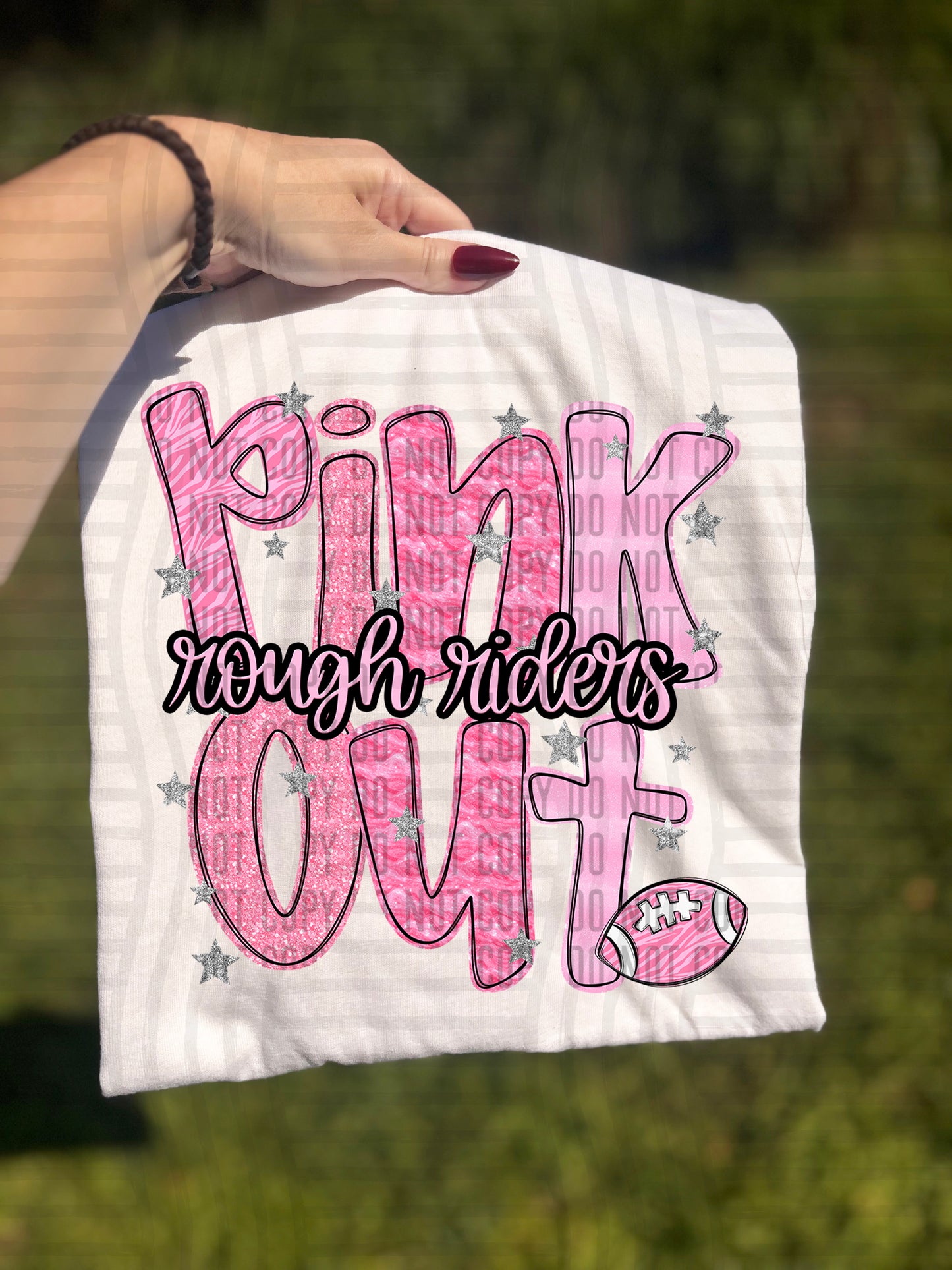 PINK OUT Football + CUSTOM - Dropdown - Digital Download 300DPI PNG FILE