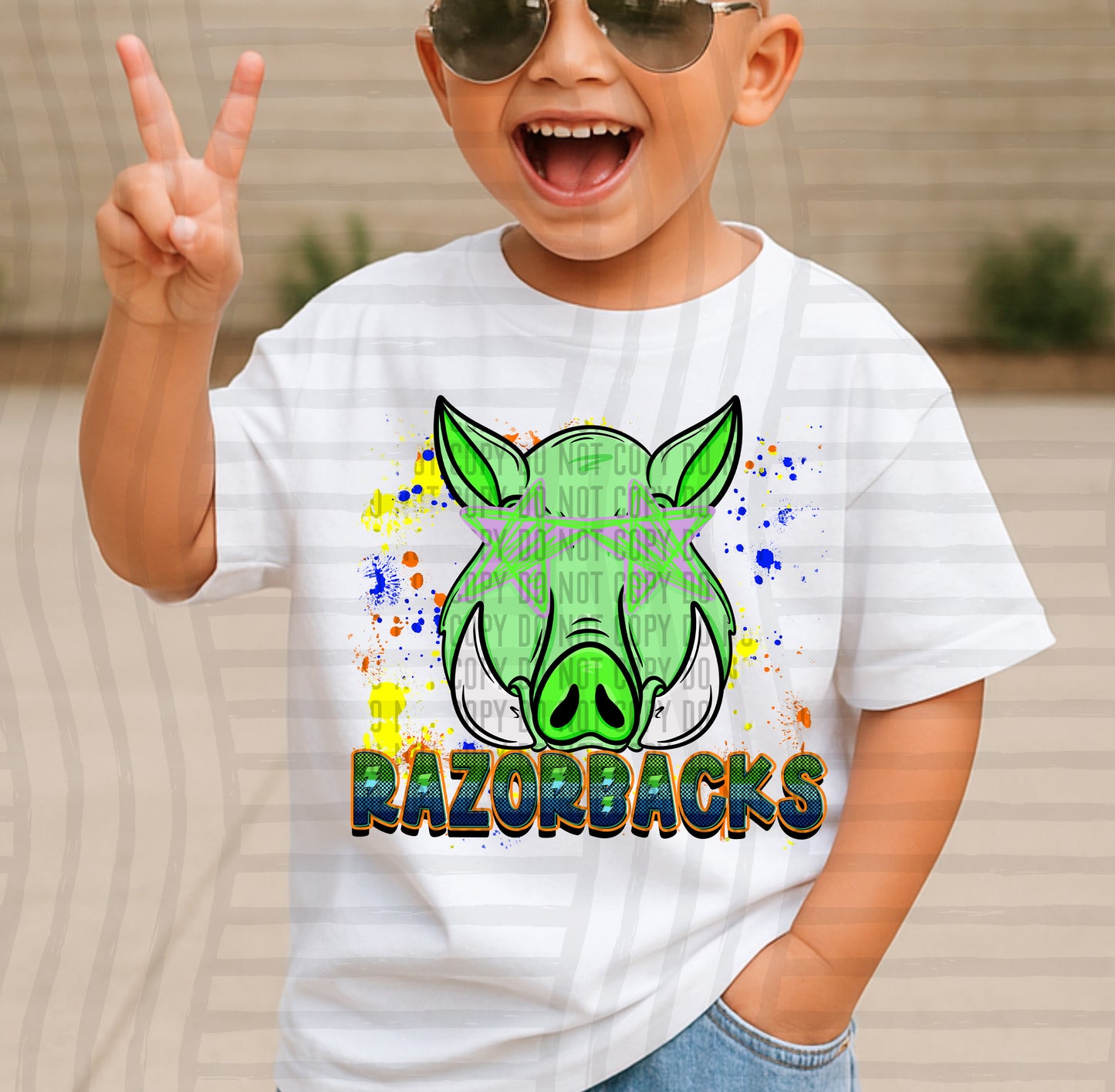 Paint Splatter STARRY EYED mascots blue/green/orange -  Digital Download 300DPI PNG FILE