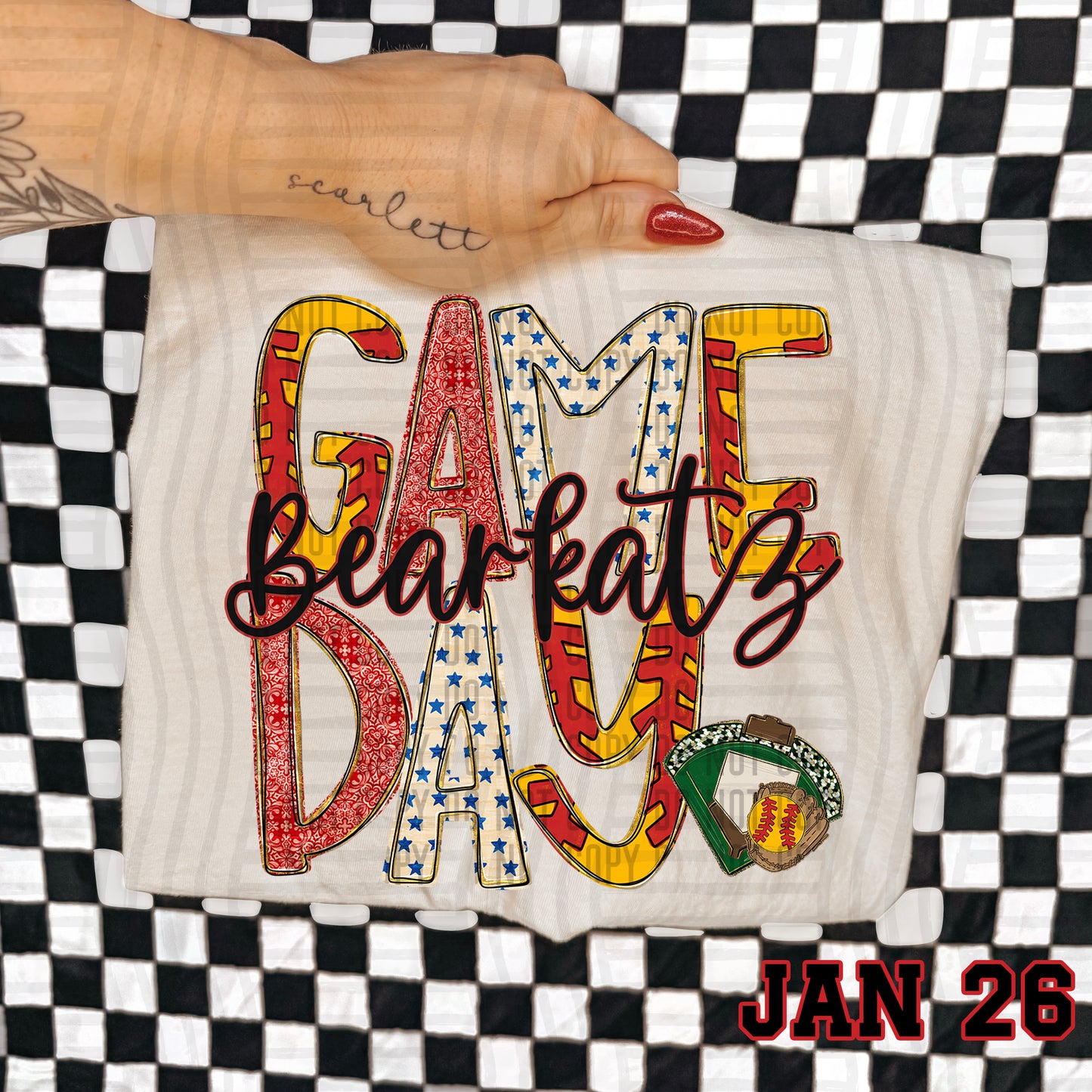 Game Day Softball- Custom + DROPDOWN - 300 DPI digital download