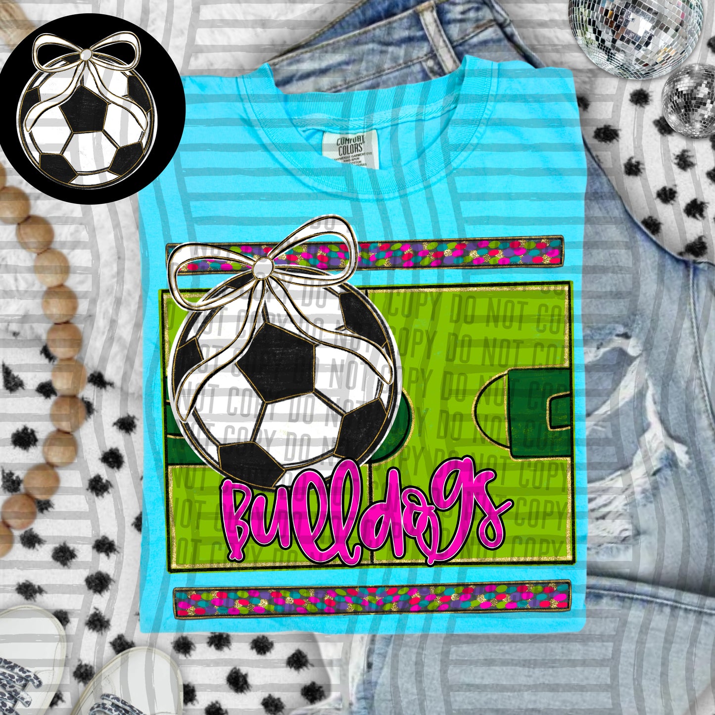 Preppy Soccer Field -optional pocket + Custom + Dropdown - 300 dpi Digital Download