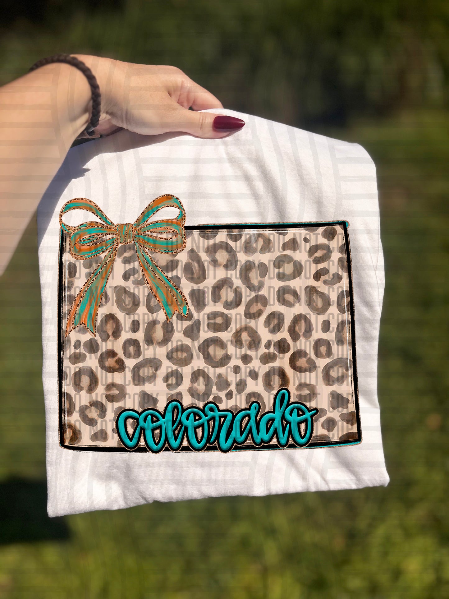 PICK A STATE -  Teal and Leopard - Digital download 300DPI PNG FILE