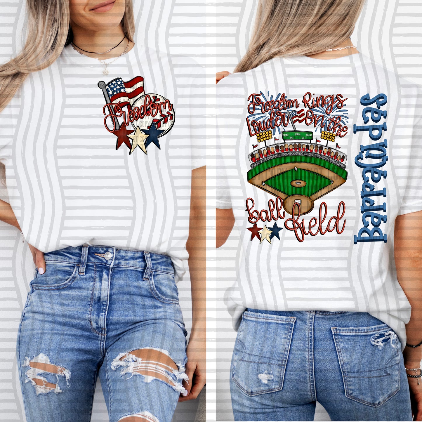Freedom Rings Louder on the ball field **OPTIONAL POCKET  - Custom + DROPDOWN - 300 DPI digital download