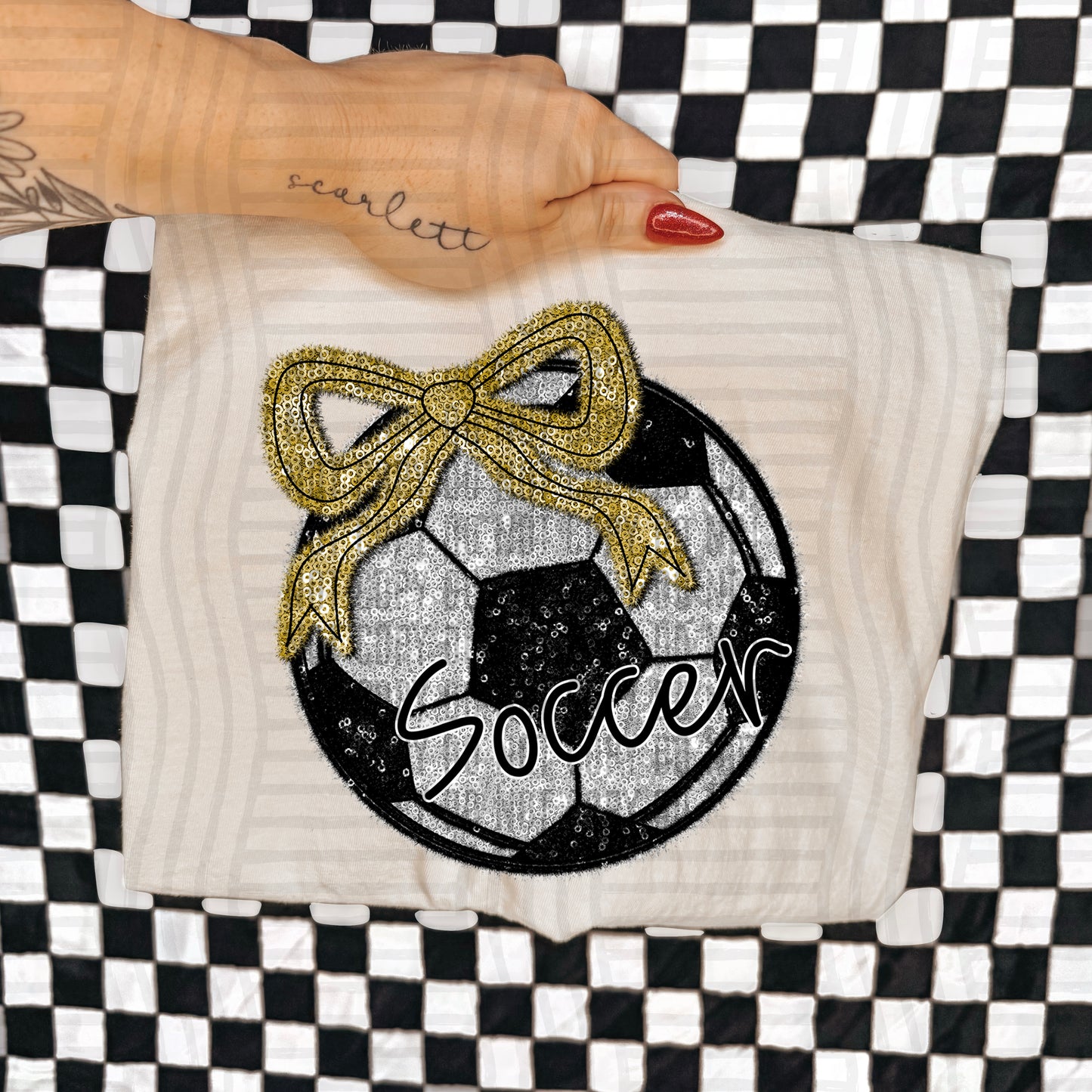 Soccer script -Faux sequin- Color Dropdown Digital Download 300DPI PNG FILE