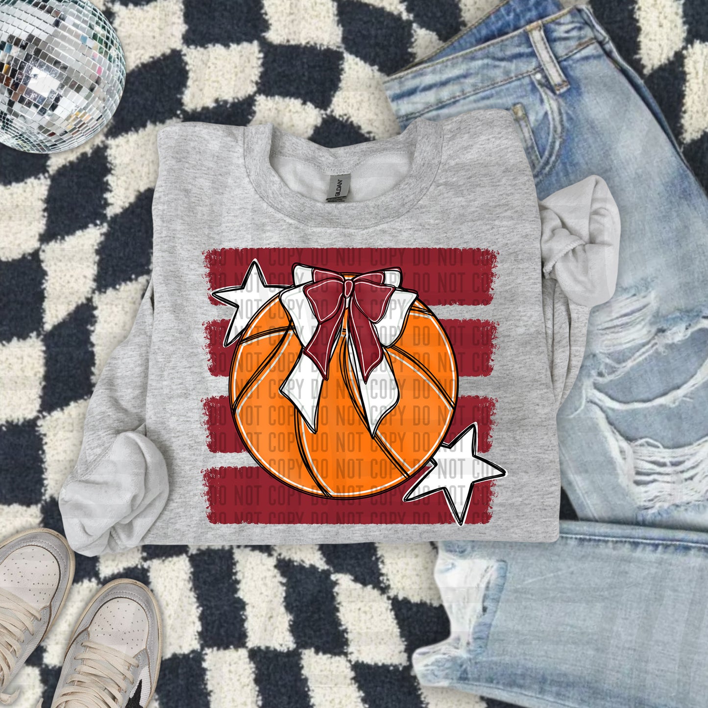 BASKETBALL BOW CC 2608-0010- Color Dropdown Digital Download 300DPI PNG FILE