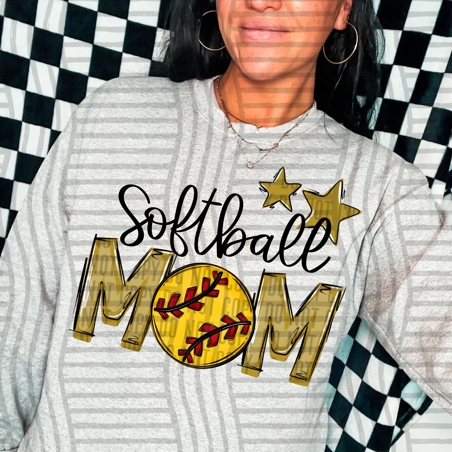 Softballl Mom - Color Dropdown Digital Download 300DPI PNG FILE