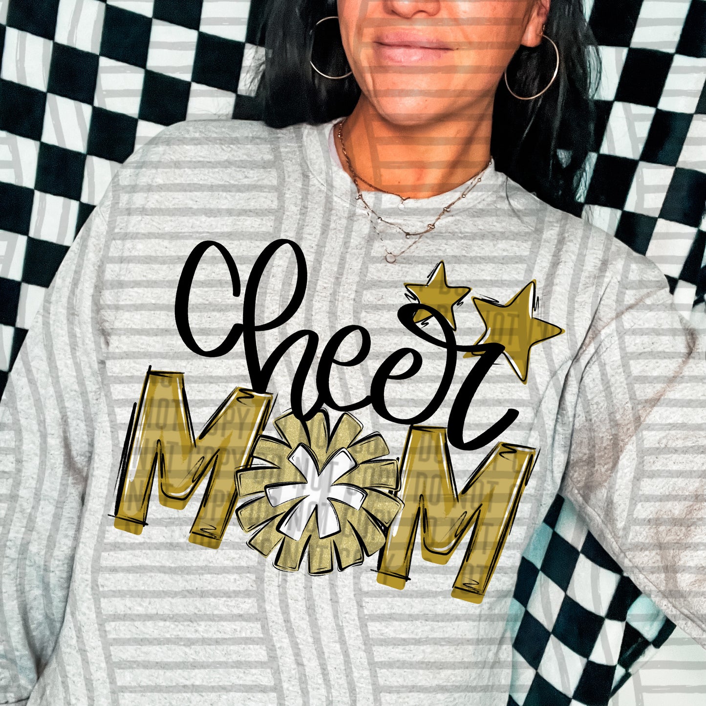 Cheer Mom Gold  - Color Dropdown Digital Download 300DPI PNG FILE