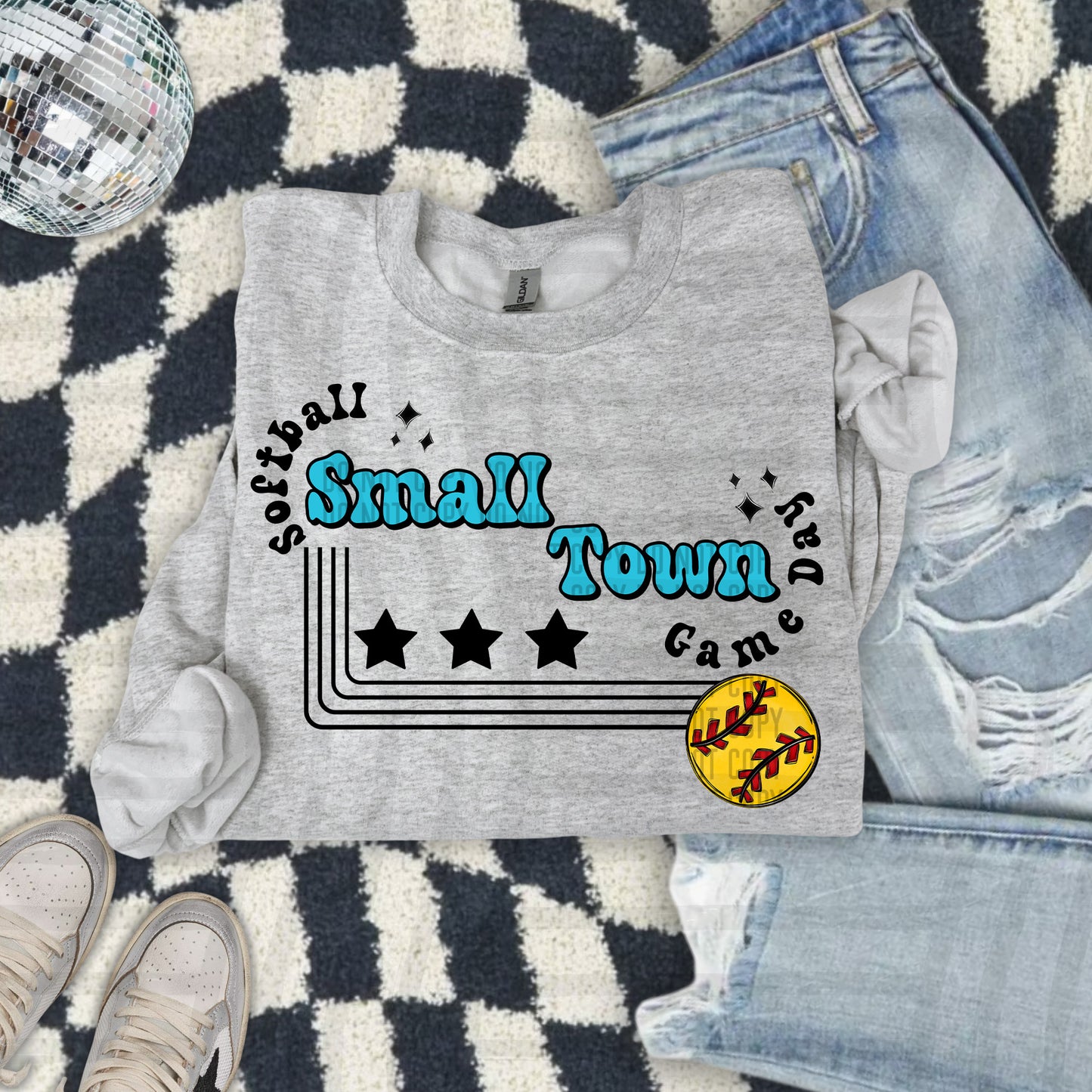 SOFTBALL - Small town - Color Dropdown Digital Download 300DPI PNG FILE