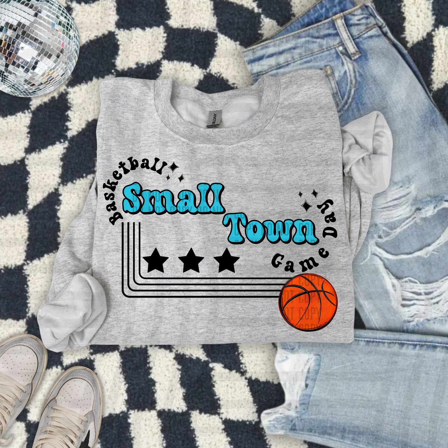 BASKETBALL - Small town - Color Dropdown Digital Download 300DPI PNG FILE