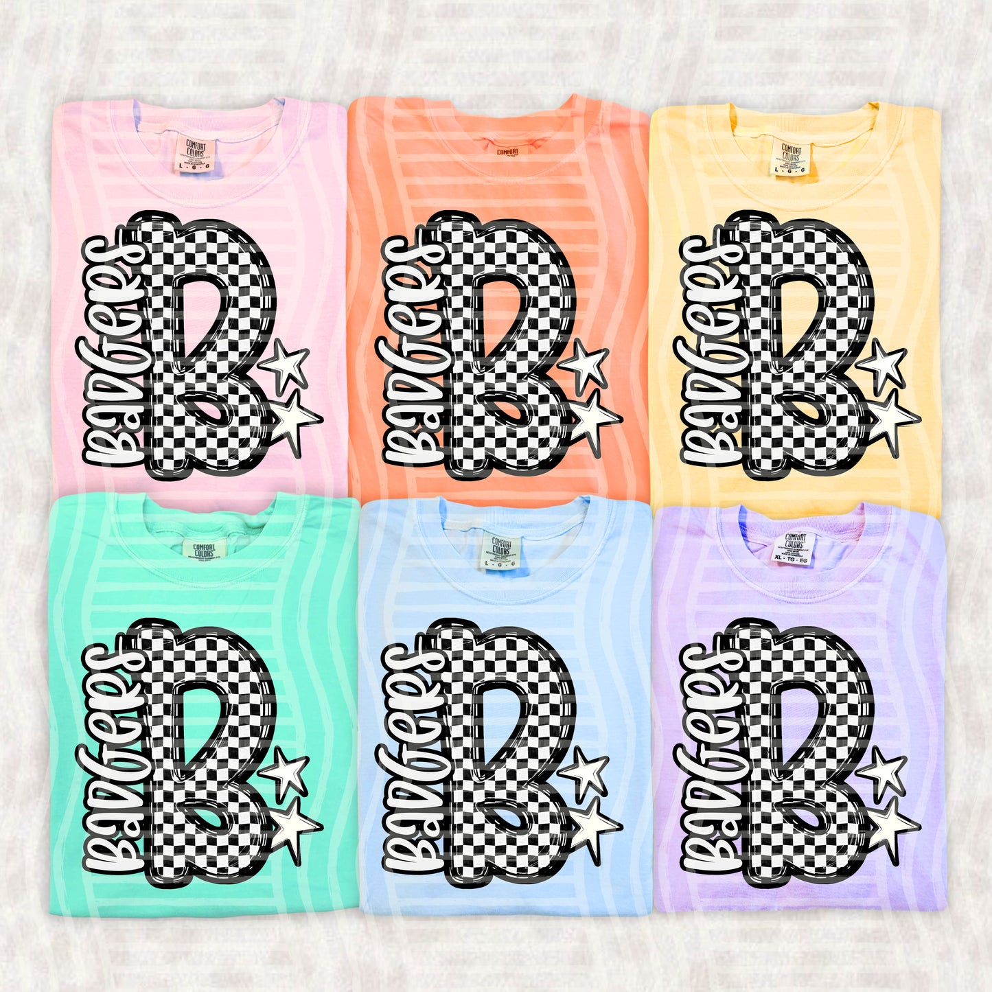 Checker Crush BW initial CC-2607-0007 - 300 DPI digital download