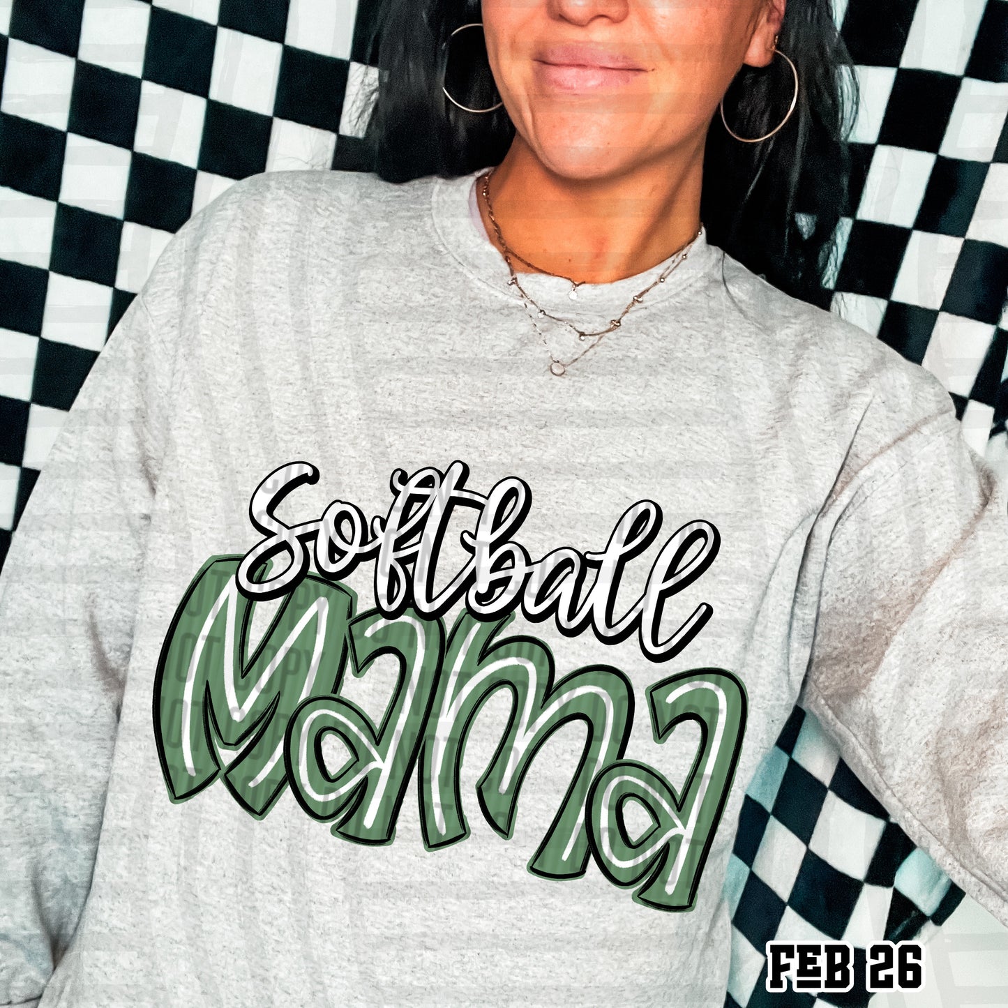 Softball Mama - Color Dropdown Digital Download 300DPI PNG FILE