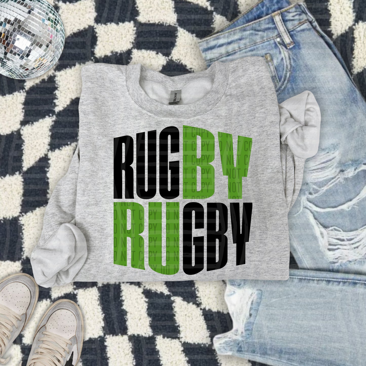RUGBY word art - Color Dropdown Digital Download 300DPI PNG FILE