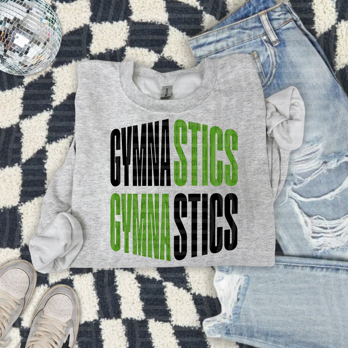 GYMNASTICS word art - Color Dropdown Digital Download 300DPI PNG FILE