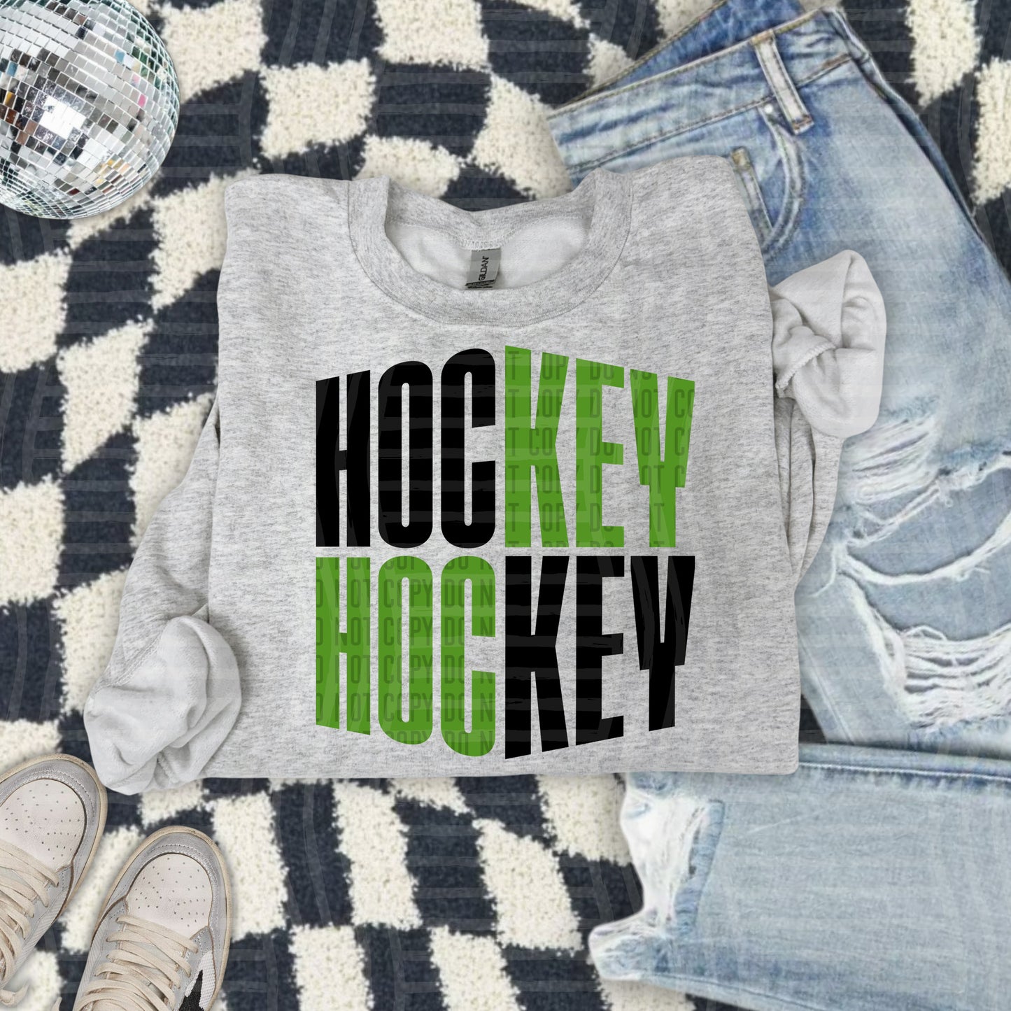 HOCKEY word art - Color Dropdown Digital Download 300DPI PNG FILE