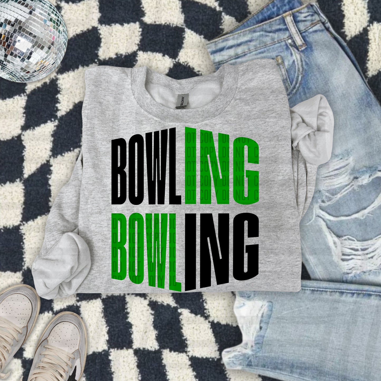 BOWLING word art - Color Dropdown Digital Download 300DPI PNG FILE