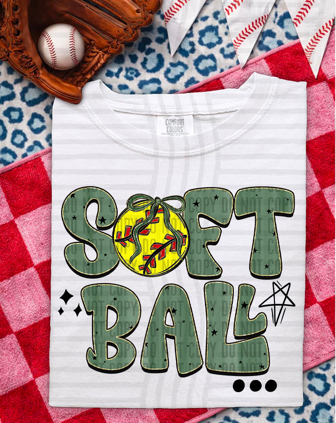 Softball Retro - Color Dropdown Digital Download 300DPI PNG FILE