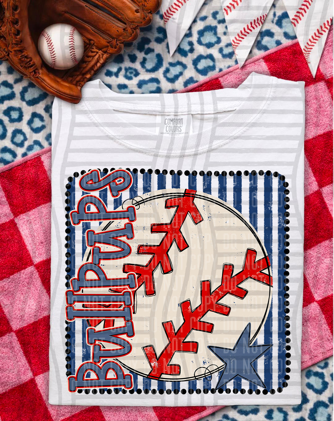 Baseball RWB Framed -  Custom + DROPDOWN - 300 DPI digital download