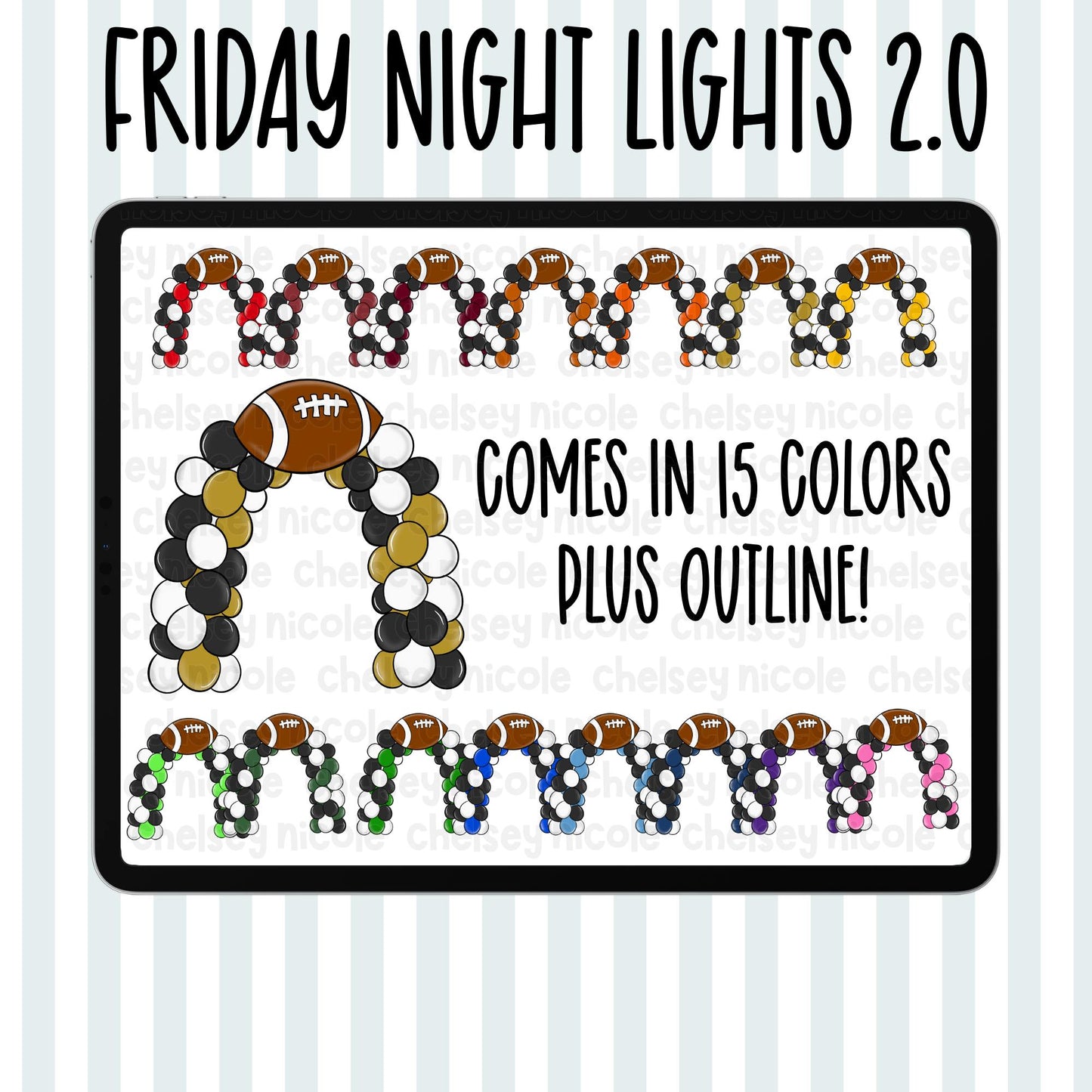 FRIDAY NIGHT LIGHTS 2.0 COLLAB  - Caplinger Creations and Chelsey Nicole Designs - Digital download 300DPI PNG FILE