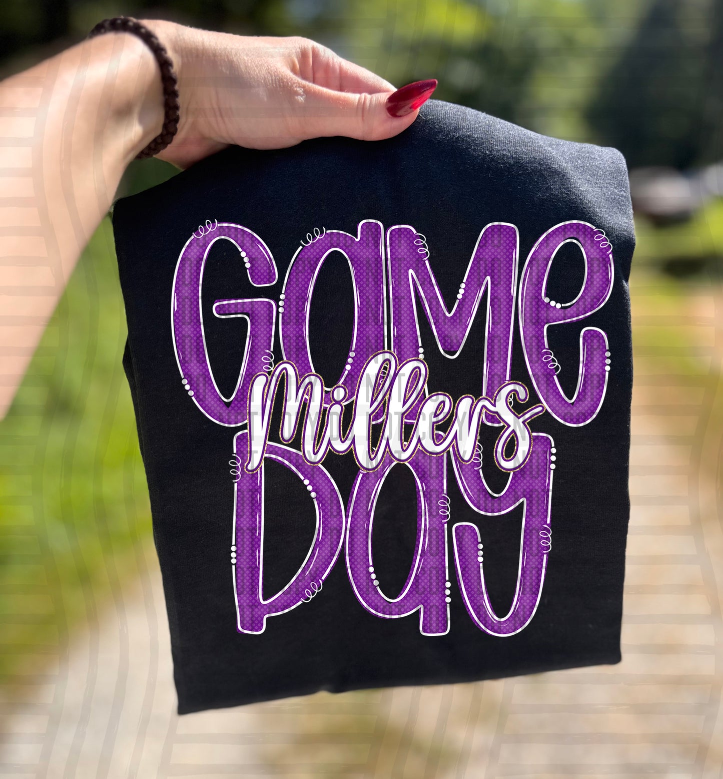 Purple - GAME DAY Doodles - 300 dpi Digital Download