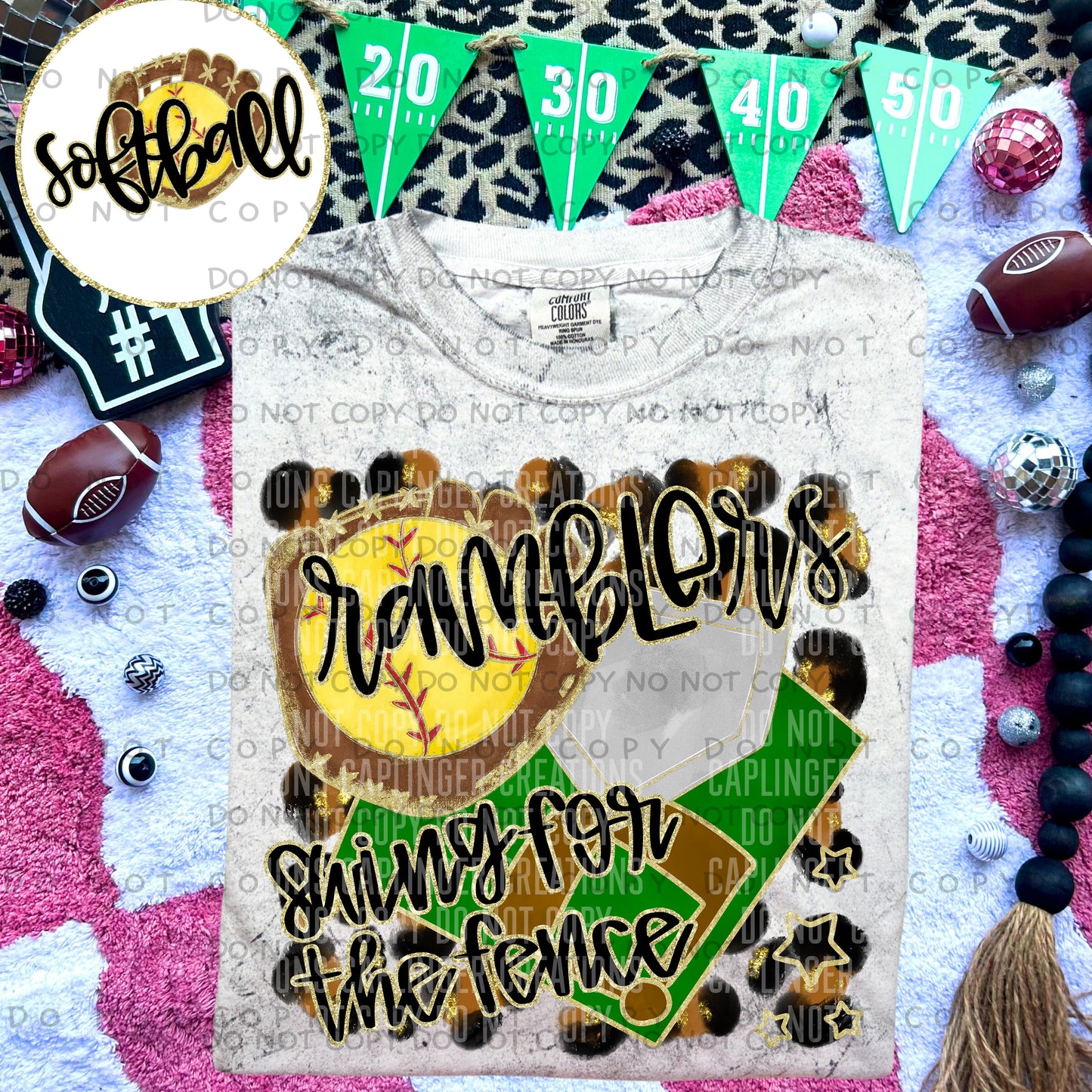 Swing for the fence - Animal Print SOFTBALL with optional sleeve/front- DROPDOWN + CUSTOM - Digital Download 300DPI PNG FILE