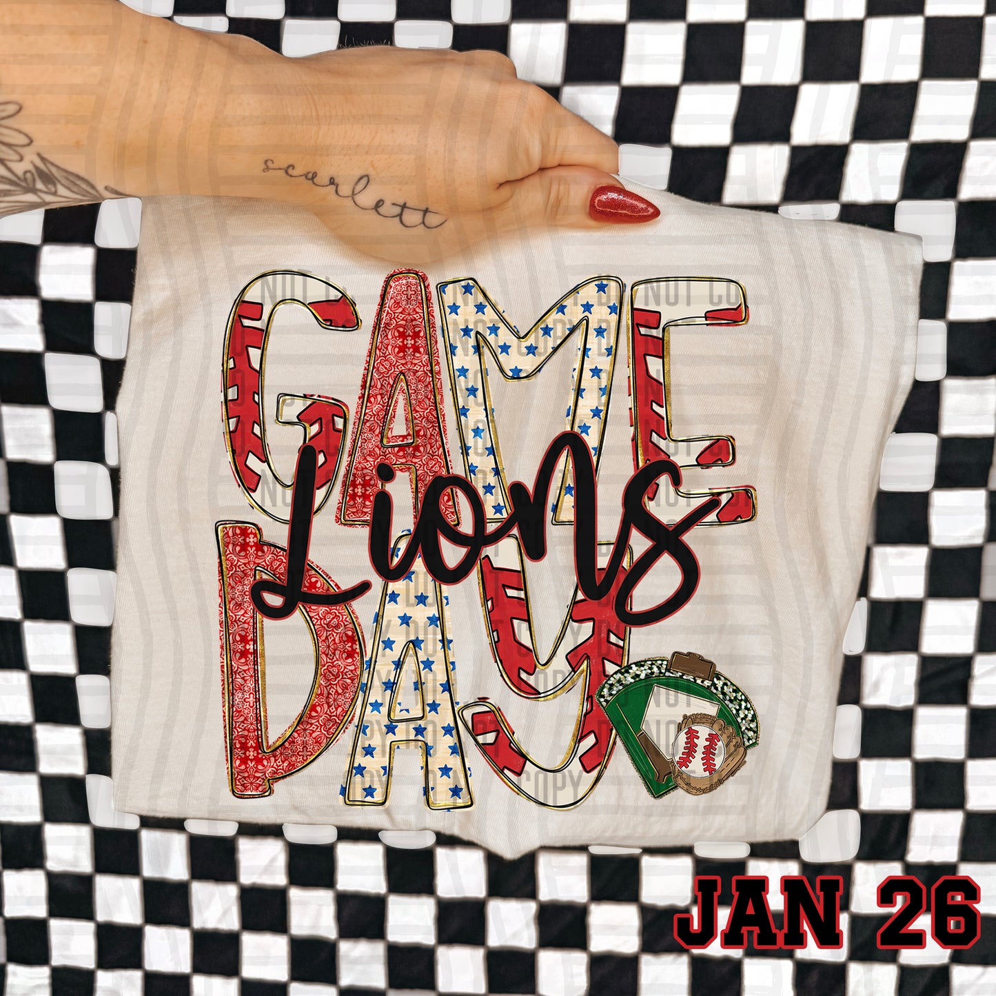 Game Day BASEBALL- Custom + DROPDOWN - 300 DPI digital download